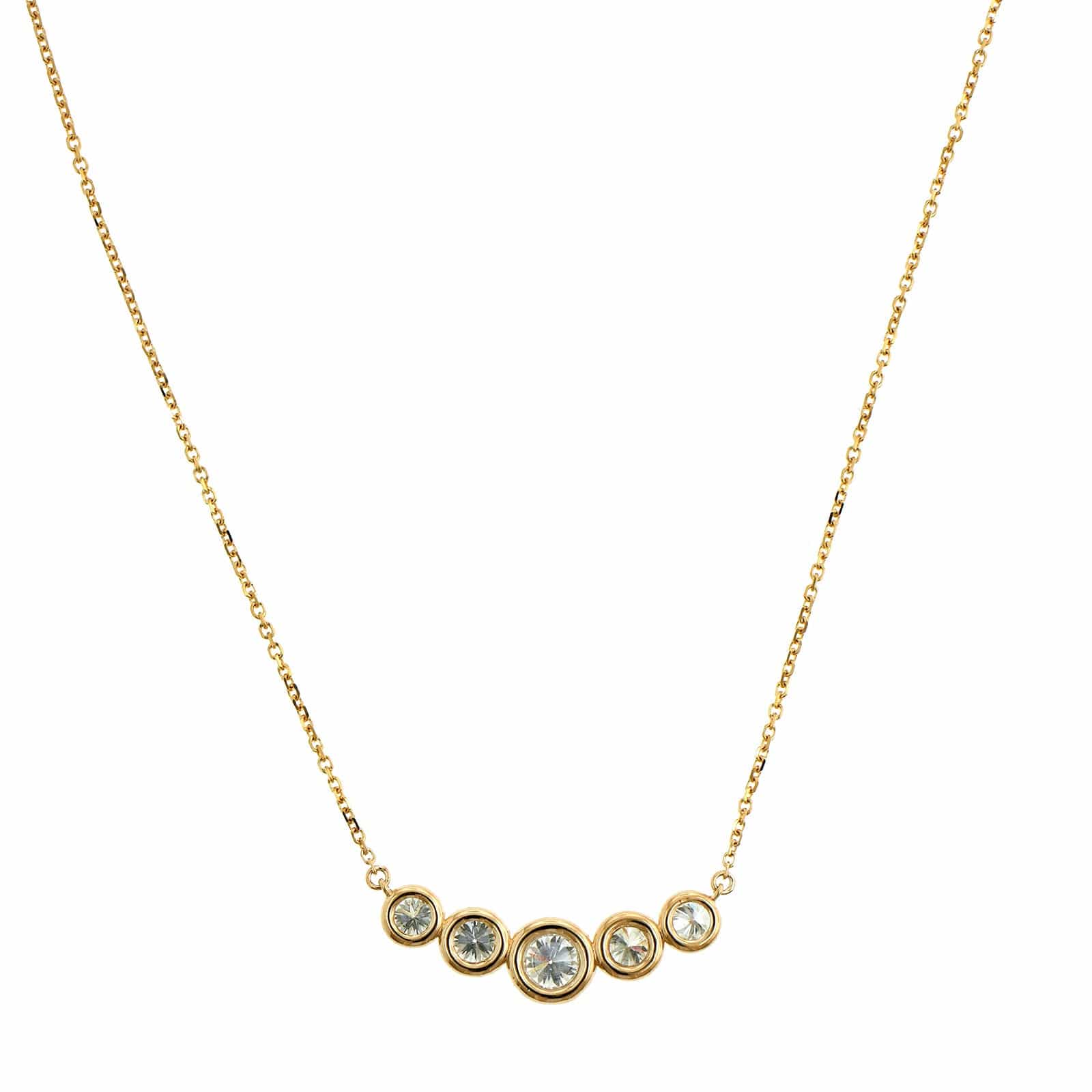 14K Yellow Gold Graduated Diamond Necklace - Image 2