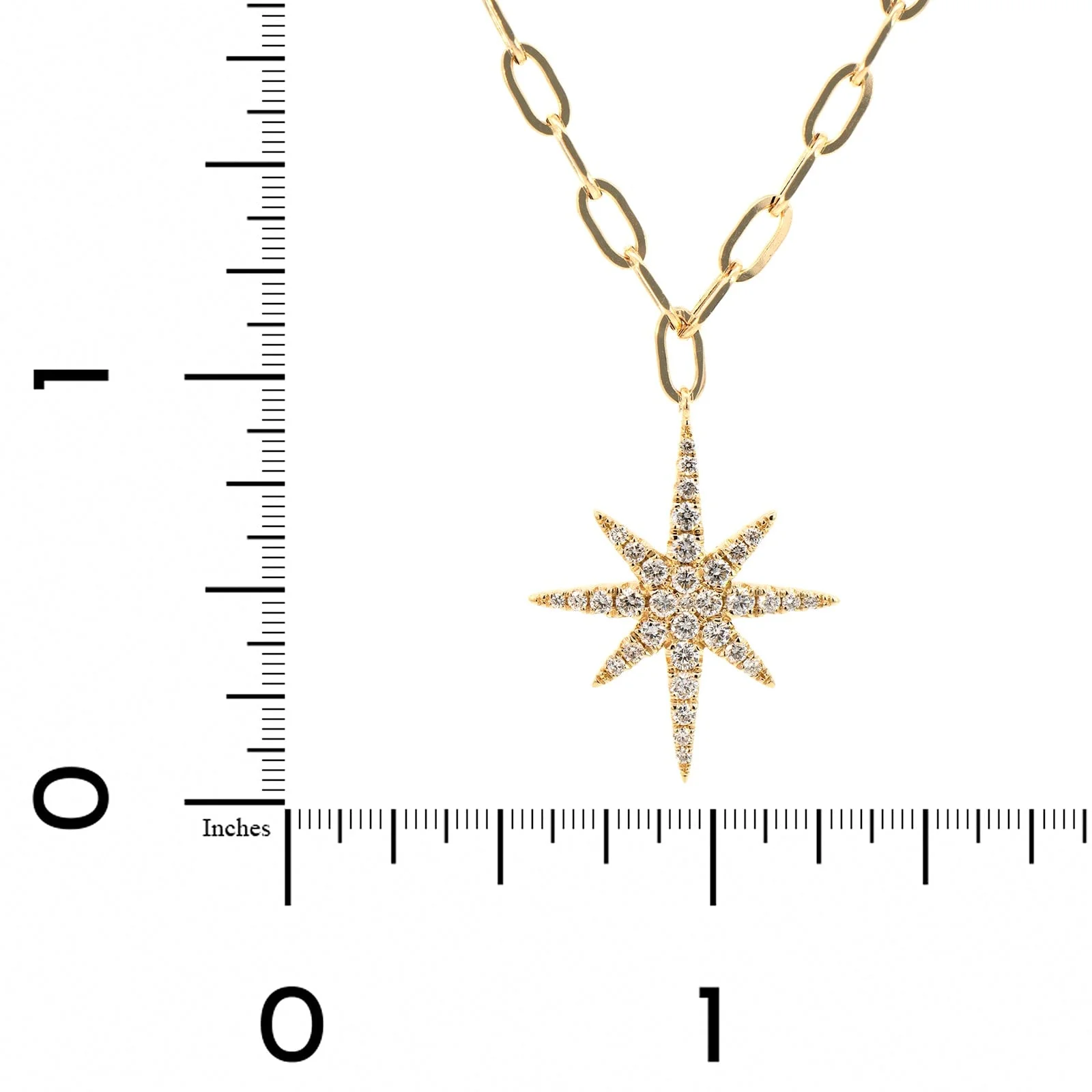 14K Yellow Gold Diamond Star Pendant Necklace - Image 4