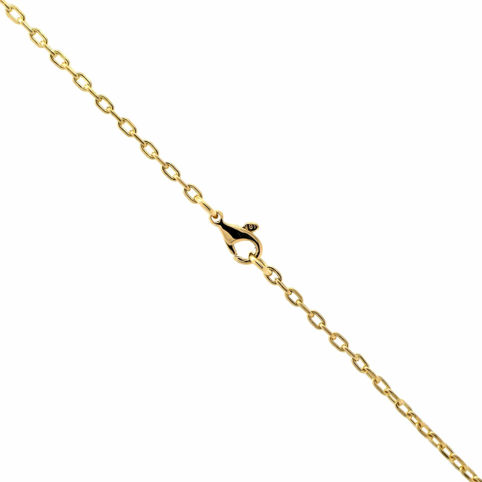 18K Yellow Gold Bezel Set Pave Diamond Pendant Necklace - Image 3