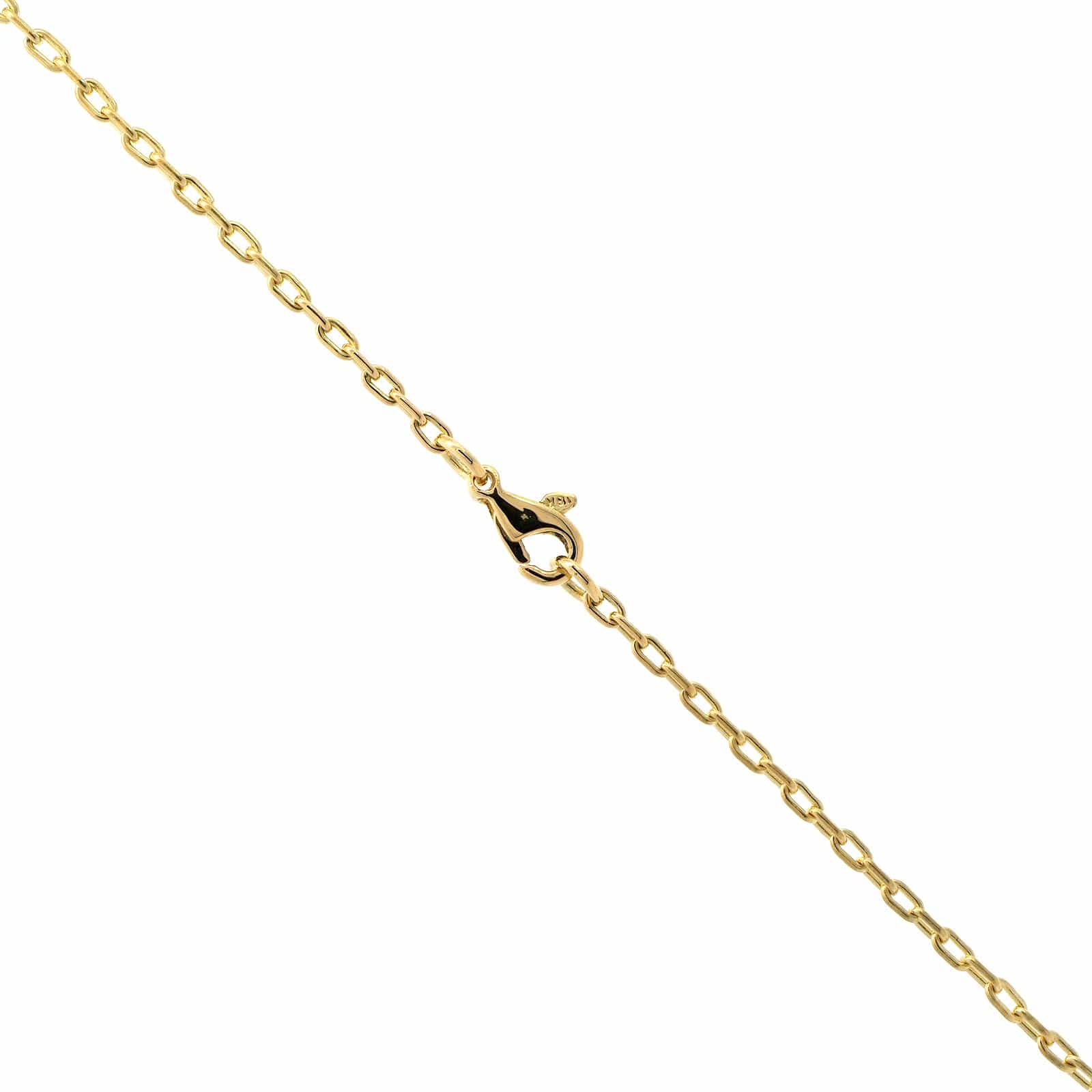 18K Yellow Gold Bezel Round Diamond Pendant Necklace - Image 3