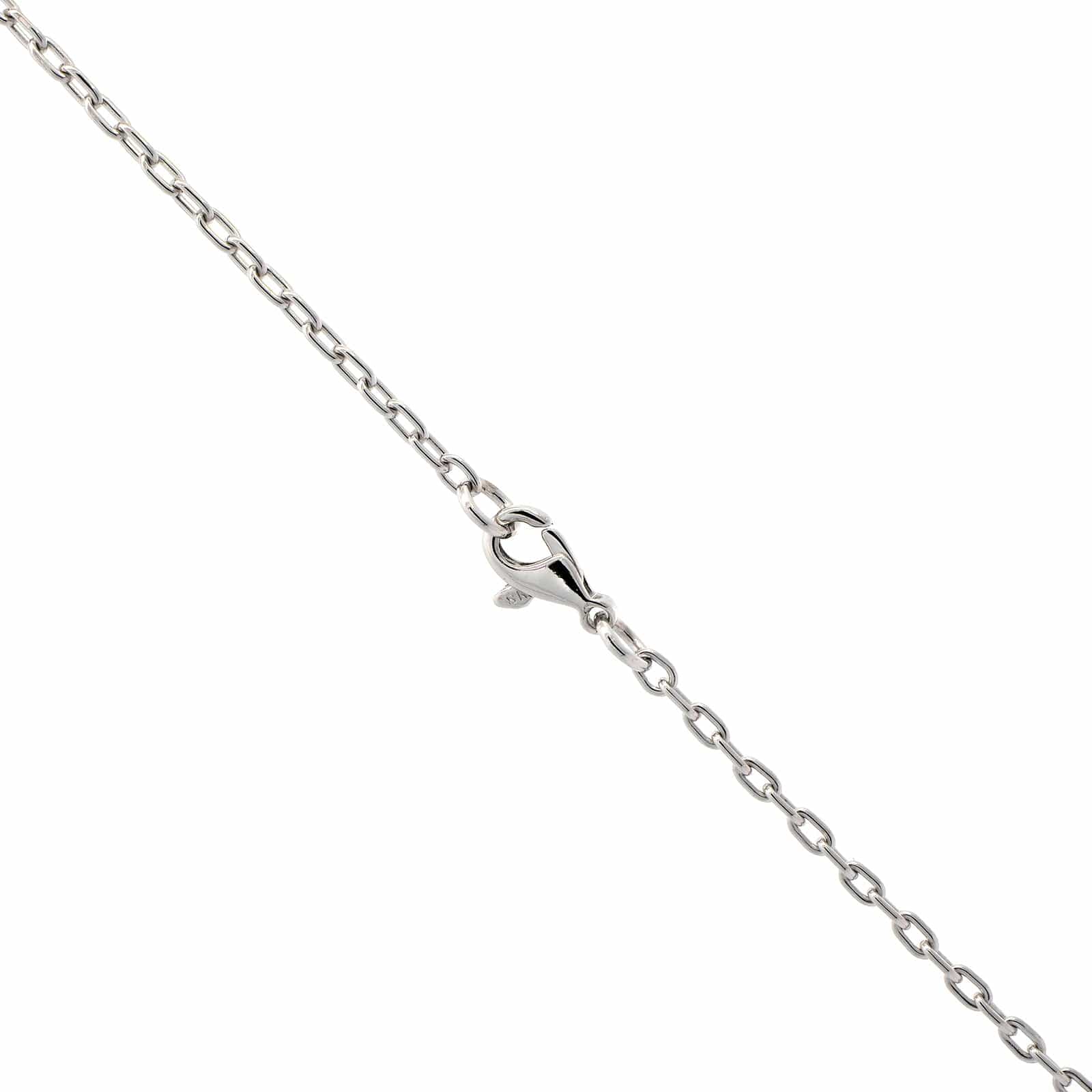18K White Gold Bezel Round Diamond Pendant Necklace - Image 3
