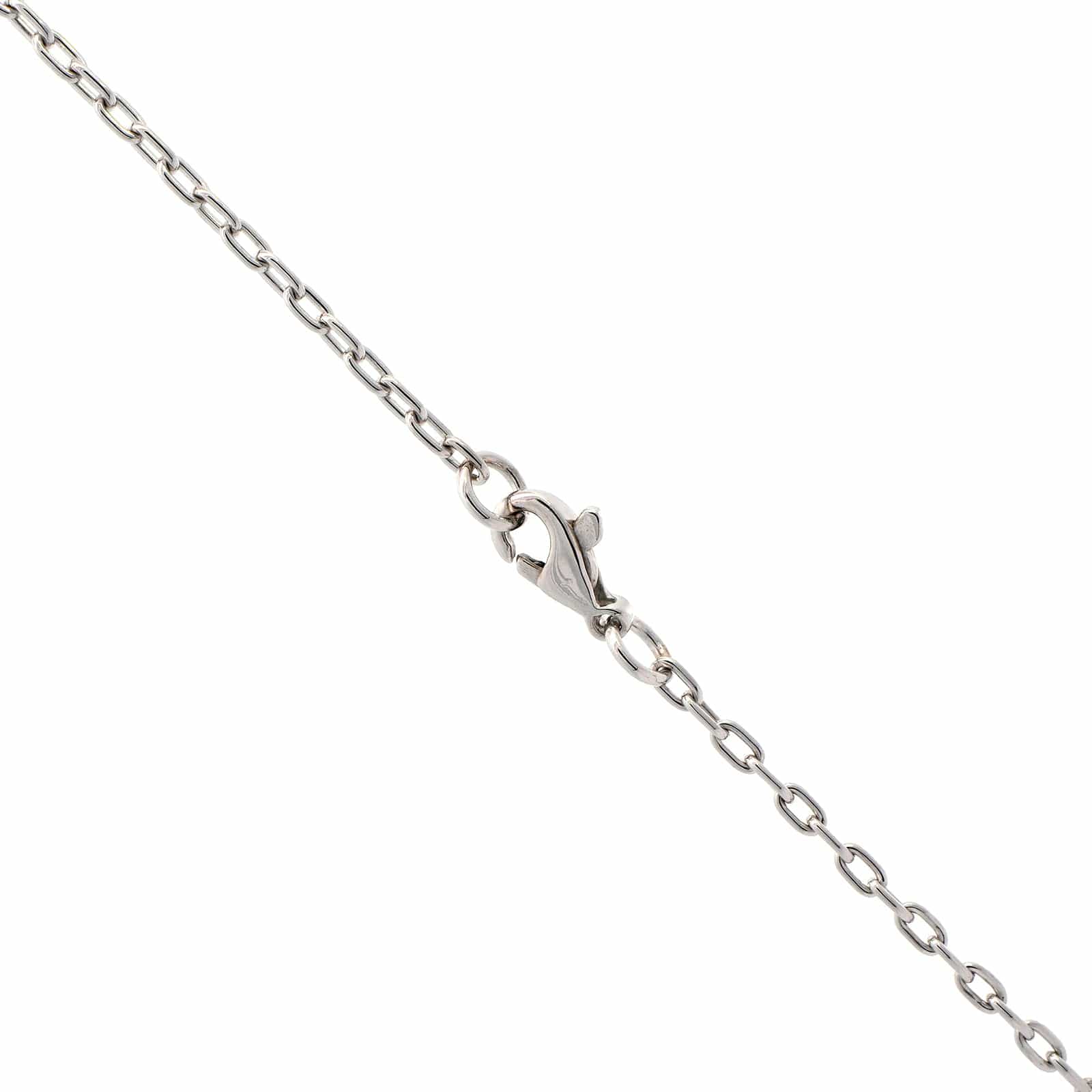 18K White Gold Bezel Set Pave Diamond Pendant Necklace - Image 3