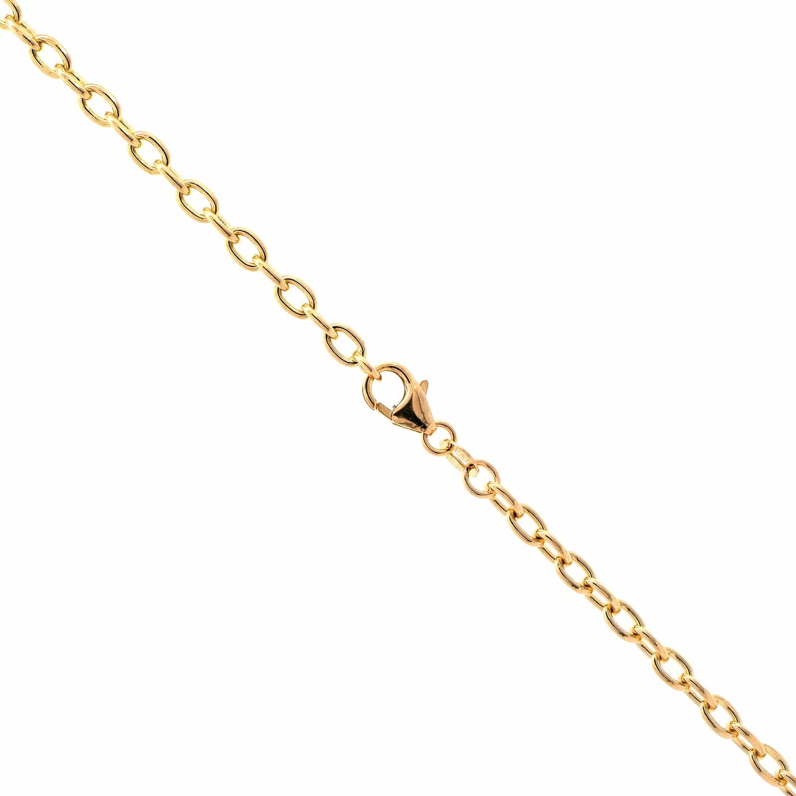 18K Yellow Gold Bezel Set Oval Diamond Pendant Necklace - Image 3