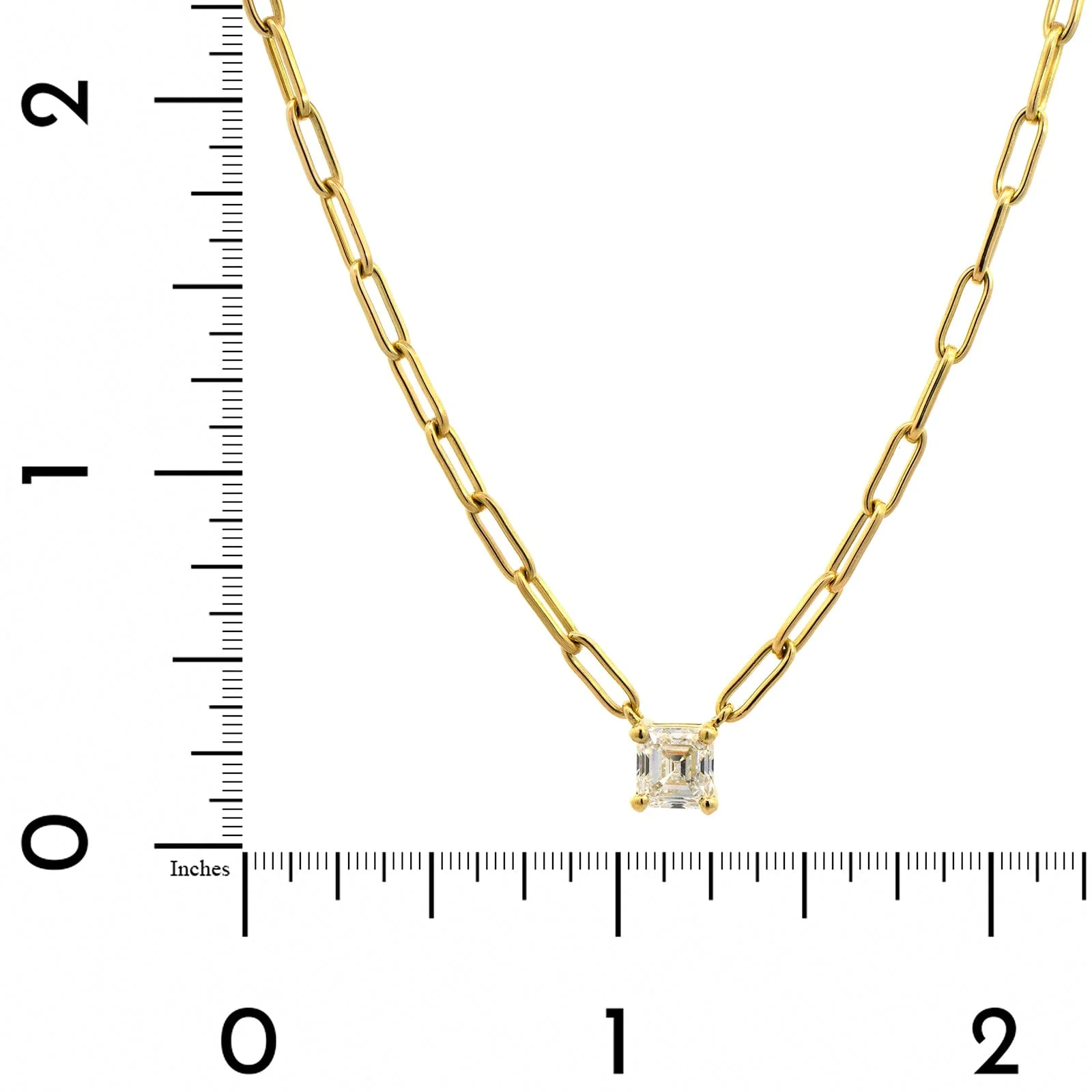 18K Yellow Gold Square Shaped Diamond Pendant Necklace - Image 4