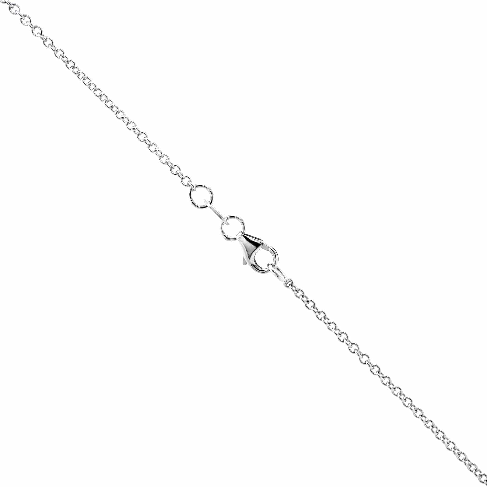 18K White Gold Emerald Cut Diamond Pendant Necklace - Image 3