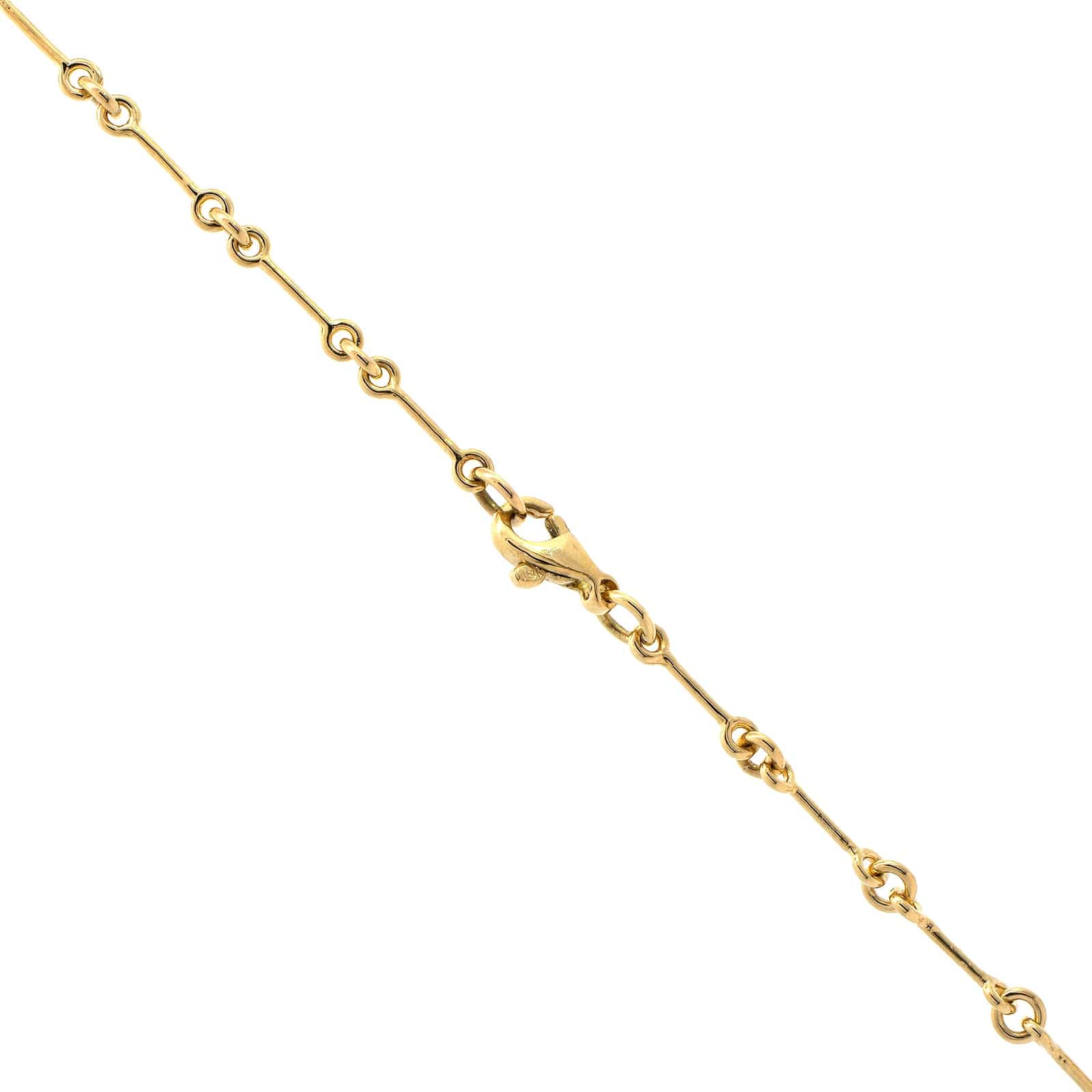 18K Yellow Gold Bezel Set Cushion Cut Diamond Pendant Necklace - Image 3