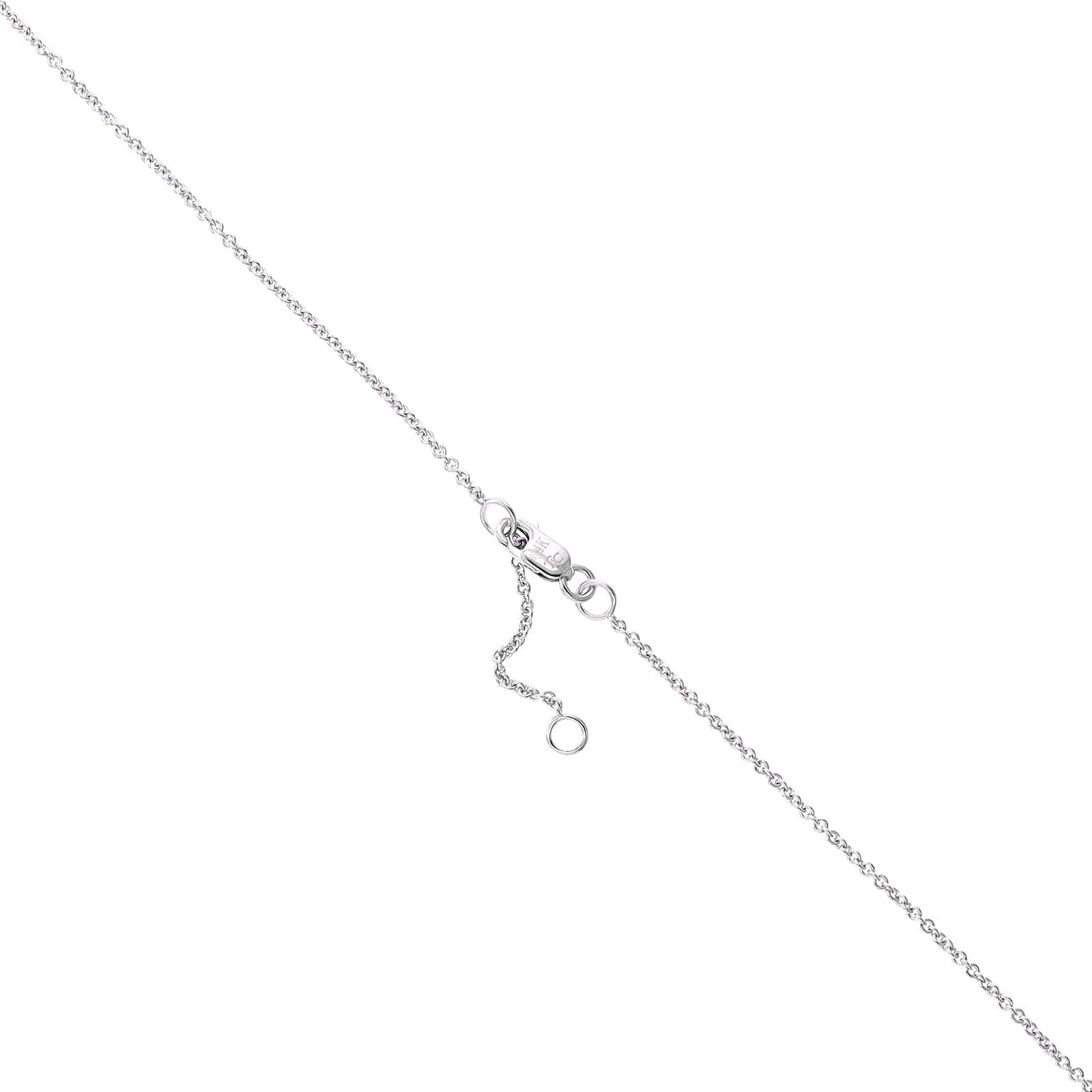 14K White Gold Single Prong Diamond Circle Pendant Necklace - Image 3