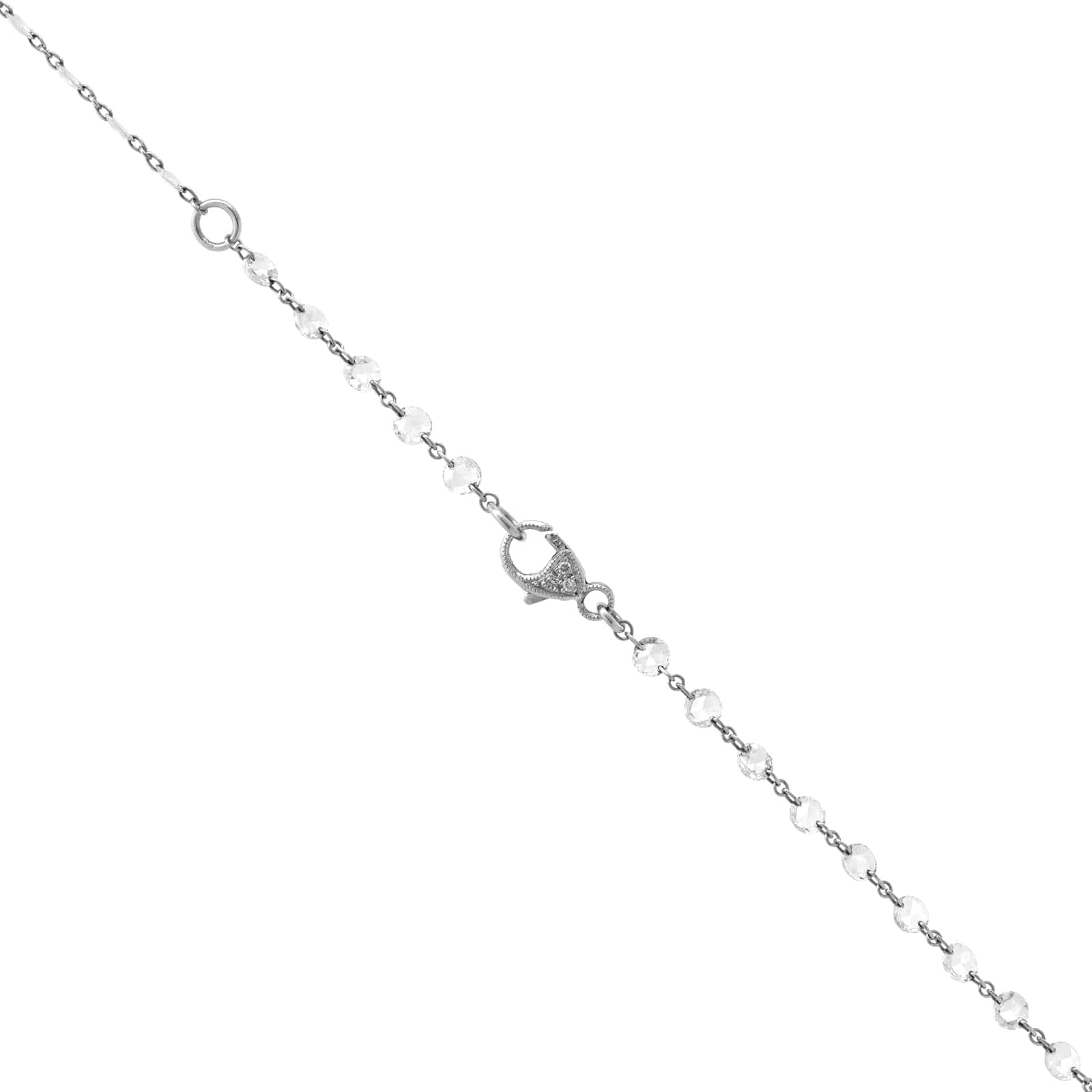 Etho Maria 18K White Gold Rose Cut Diamond Pendant Necklace - Image 3