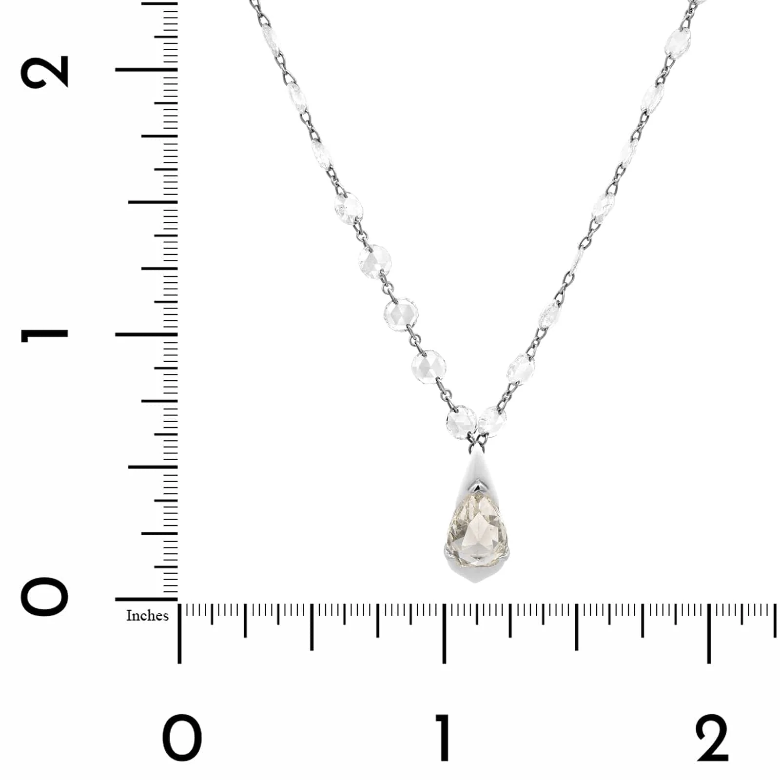 Etho Maria 18K White Gold Rose Cut Diamond Pendant Necklace - Image 4