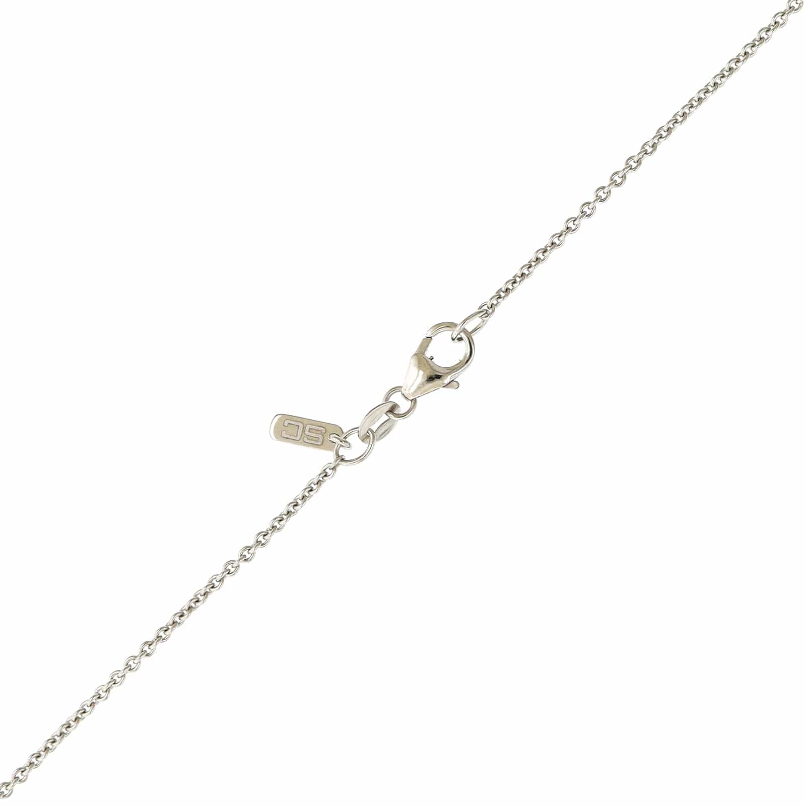 18K White Gold 5 Row Adjustable Diamond Pendant Necklace - Image 4