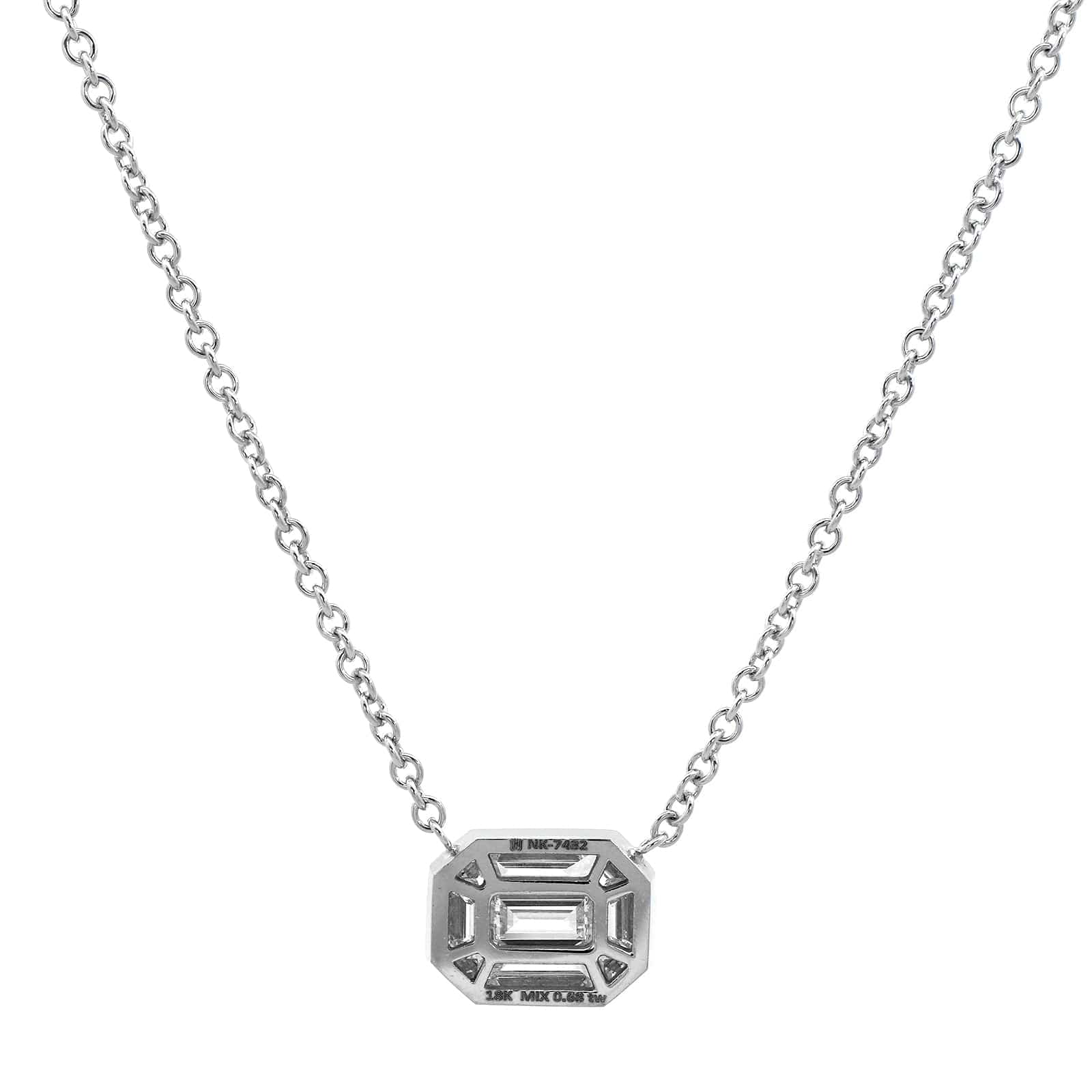18K White Gold Kaleidoscope Diamond Pendant Necklace - Image 2