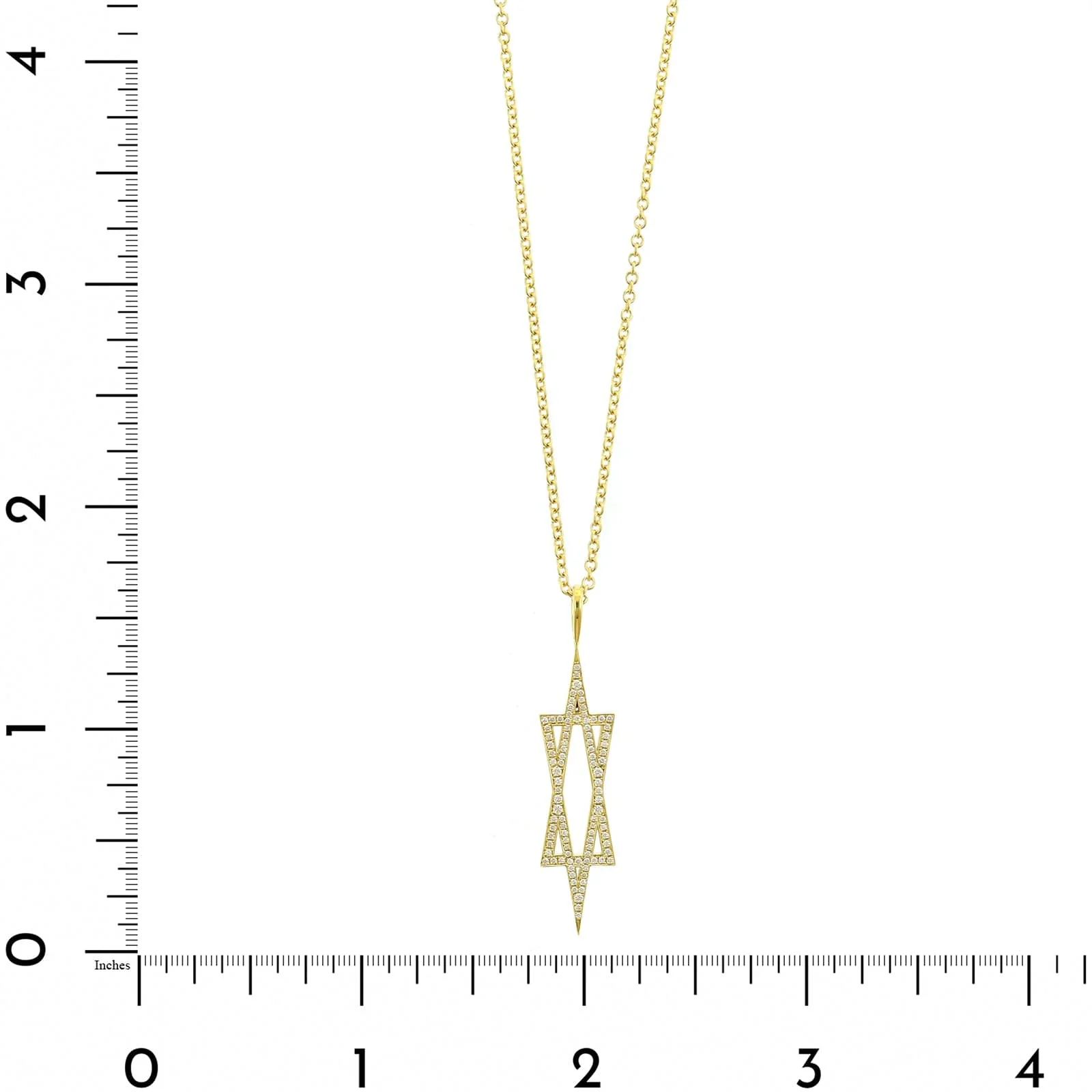 18K Yellow Gold Diamond Star of David Pendant Necklace - Image 4