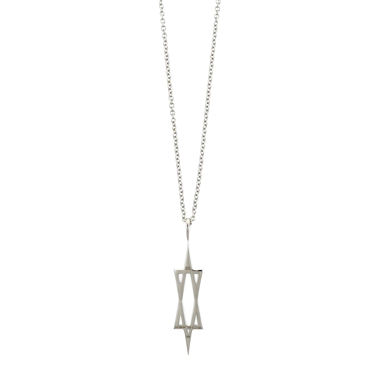 18K White Gold Diamond Star of David Pendant Necklace - Image 2