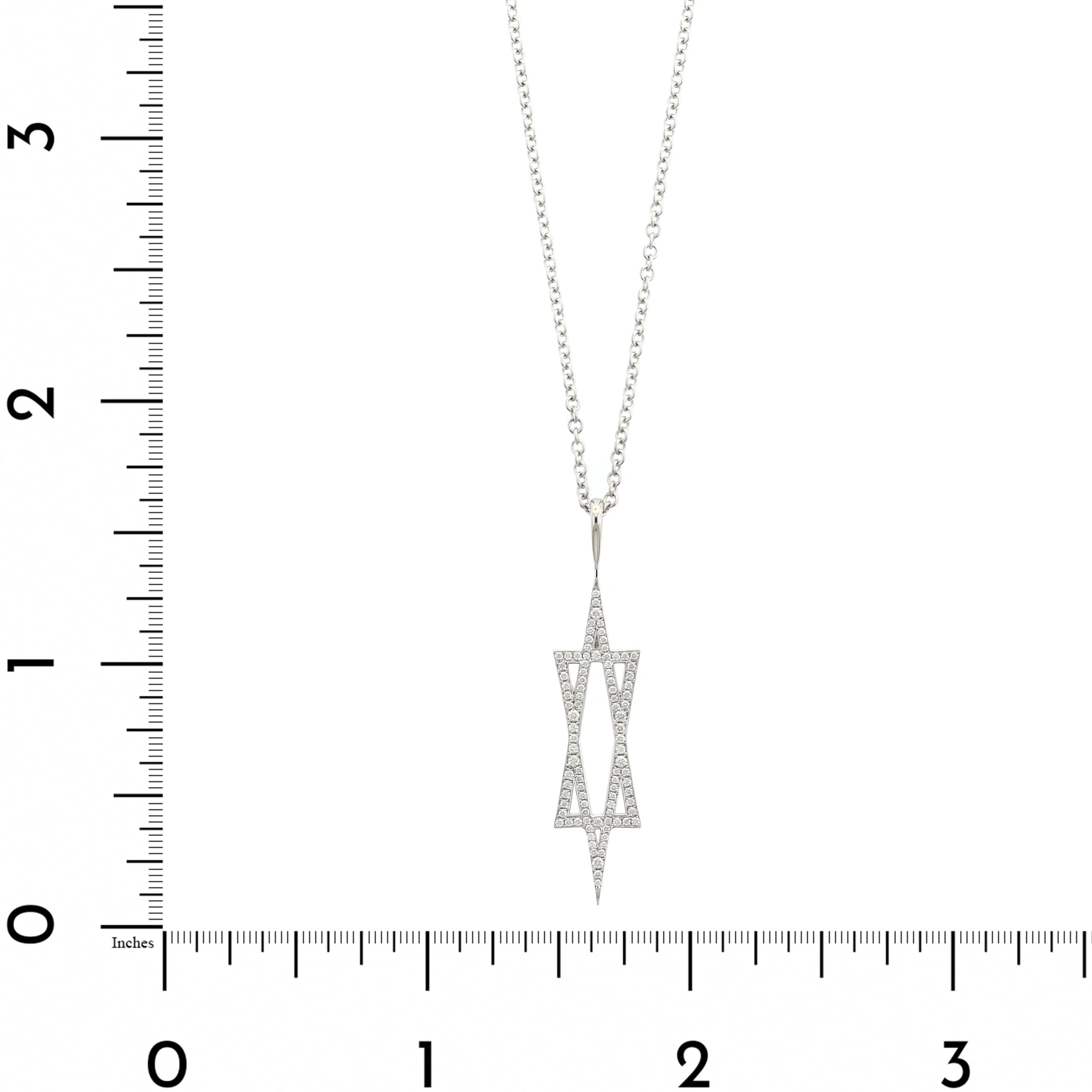 18K White Gold Diamond Star of David Pendant Necklace - Image 4