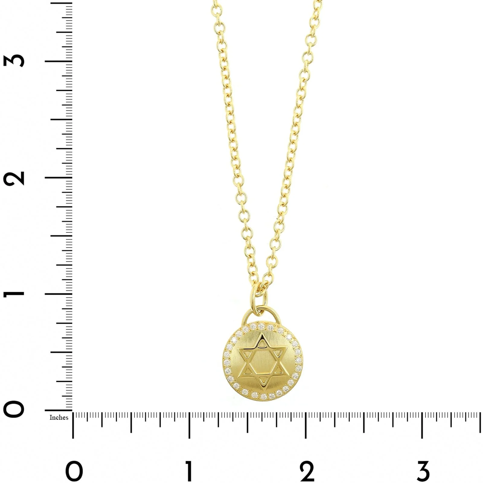 18K Yellow Gold Diamond Star of David Pendant Necklace - Image 4