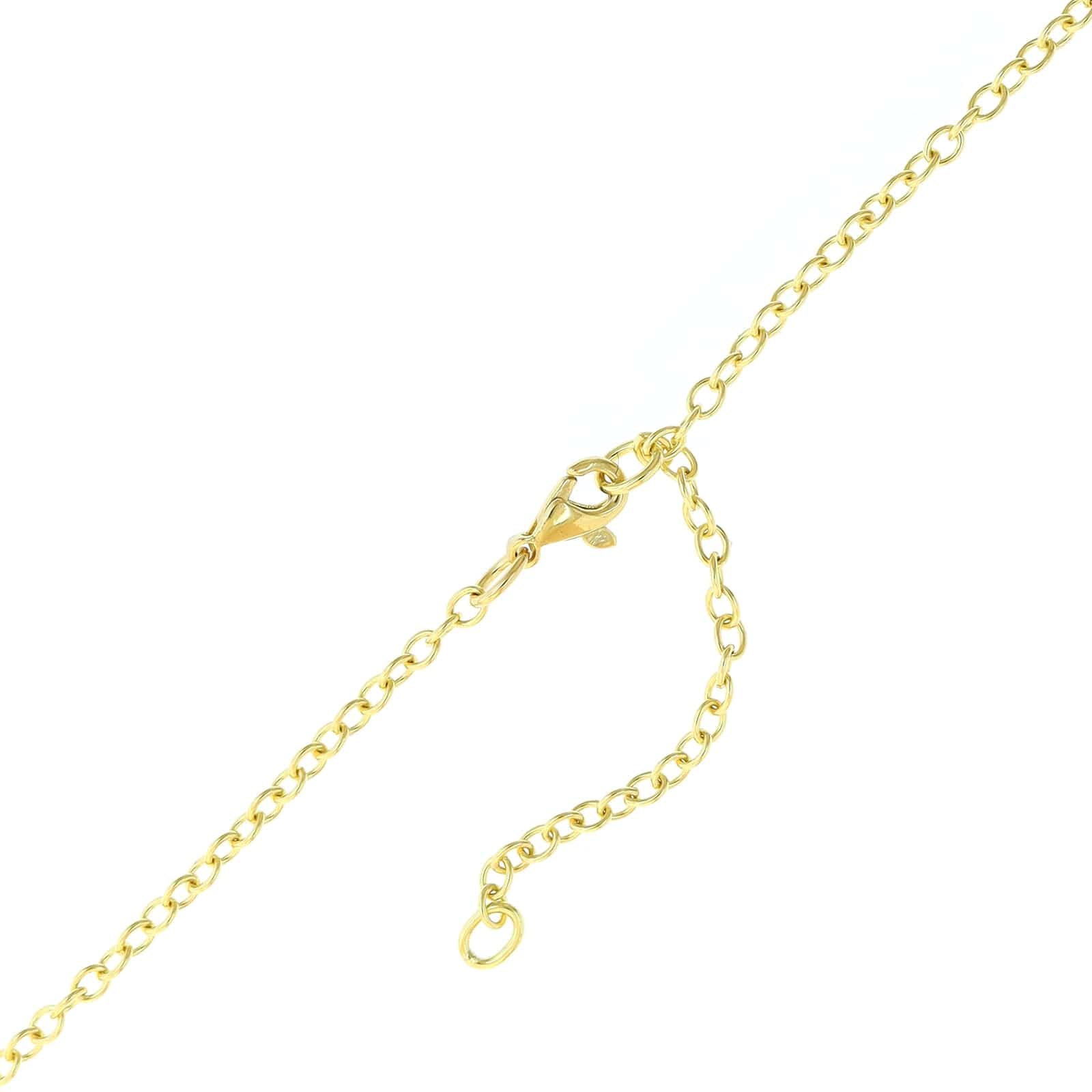 18K Two-Tone Gold Pear Shaped Diamond Pendant Necklace - Image 3