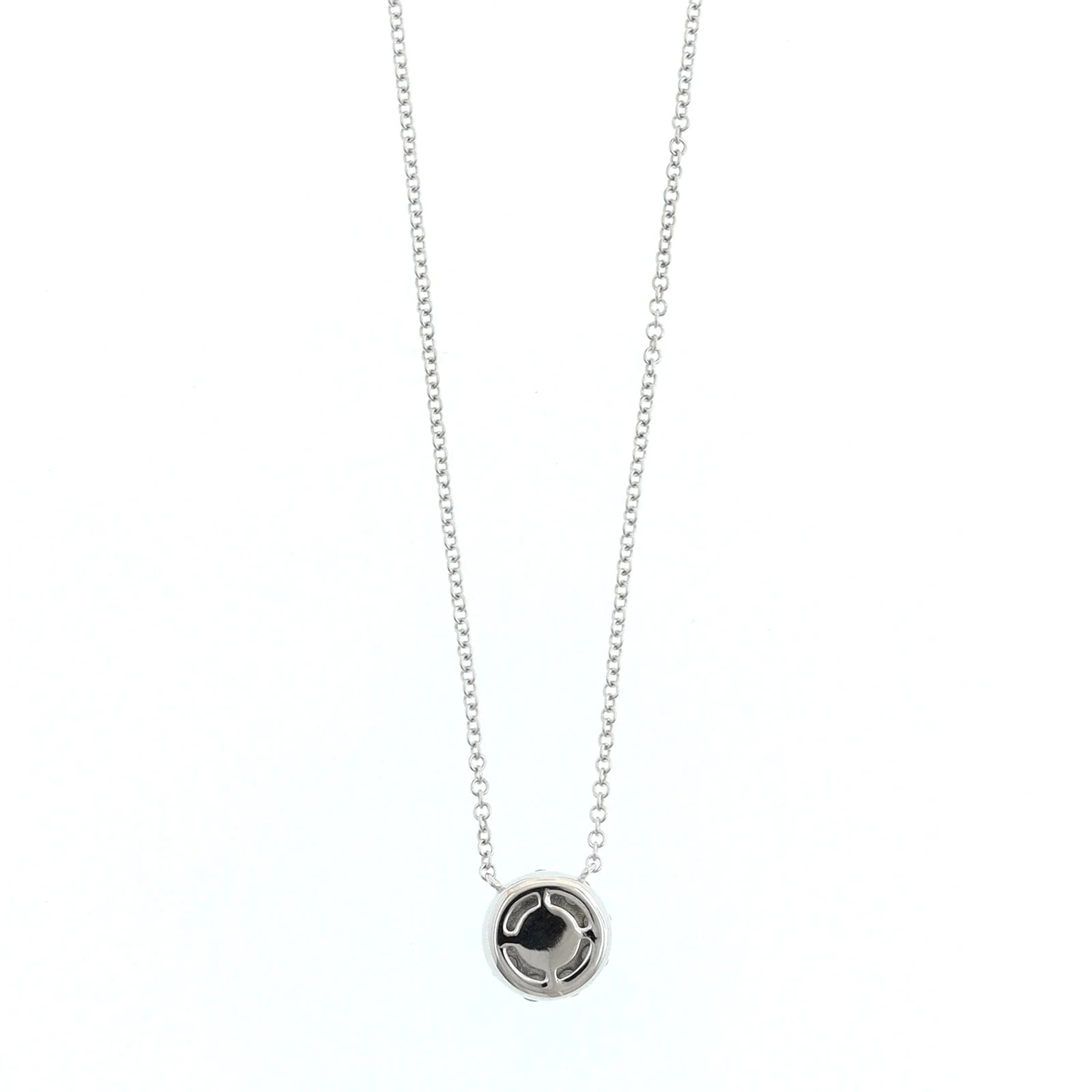 14K White Gold Diamond Cluster Pendant Necklace - Image 2