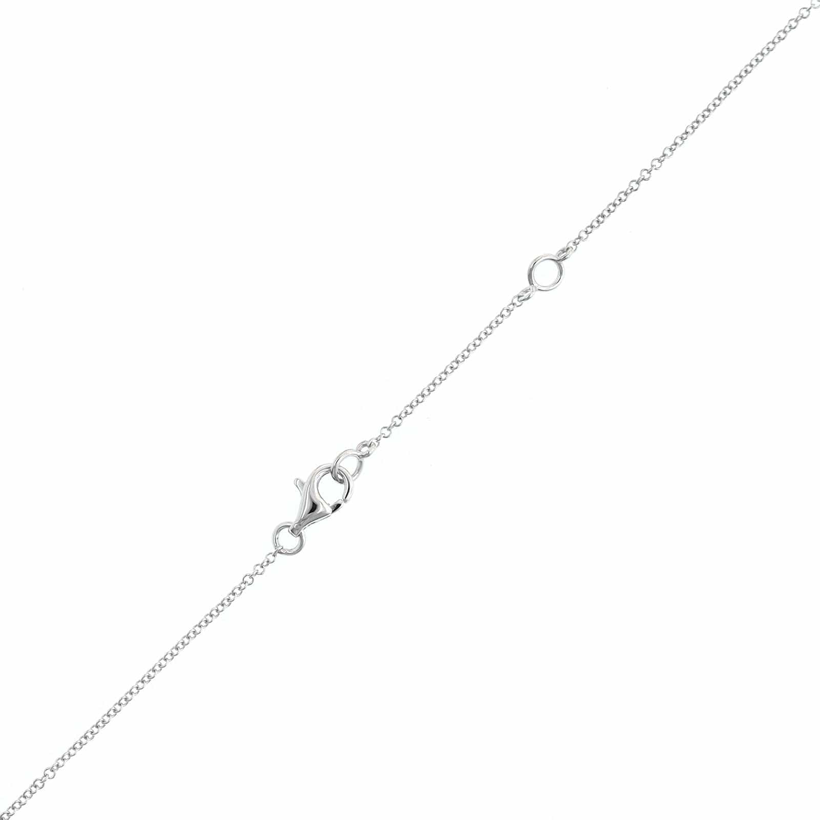14K White Gold Diamond Cluster Pendant Necklace - Image 3