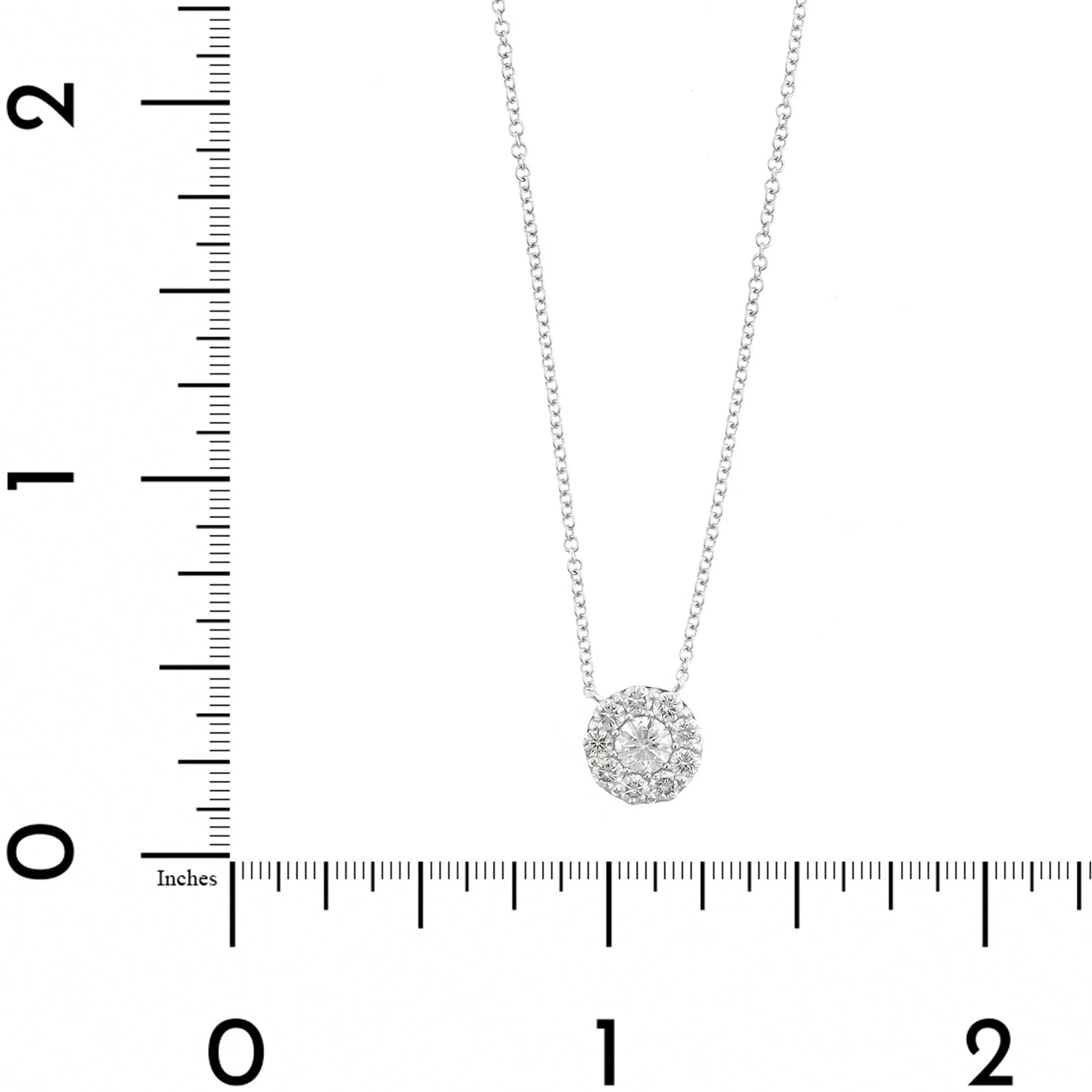 14K White Gold Diamond Cluster Pendant Necklace - Image 4