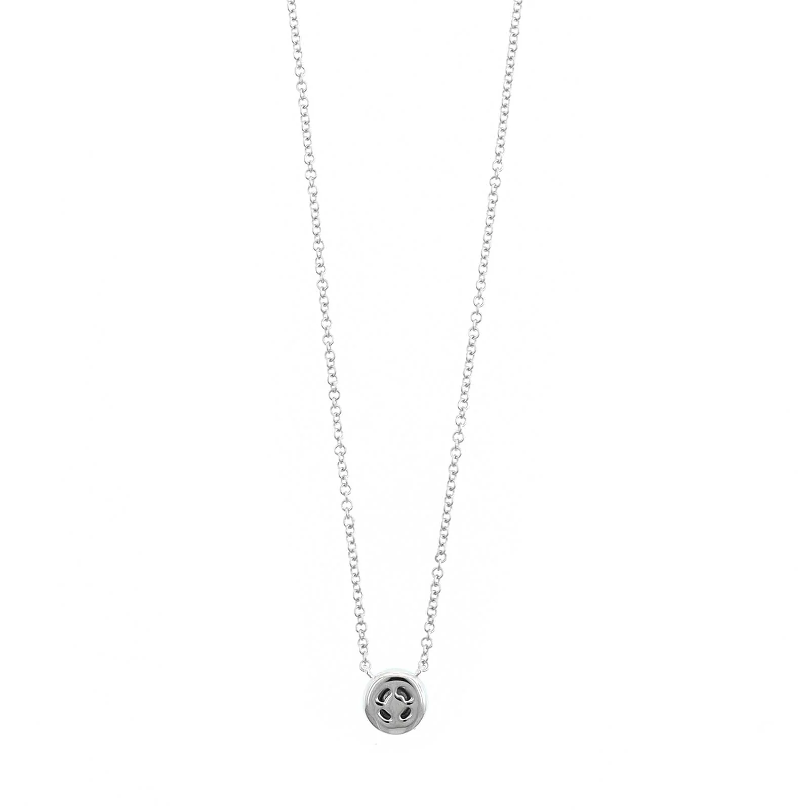 14K White Gold Diamond Cluster Pendant Necklace - Image 2
