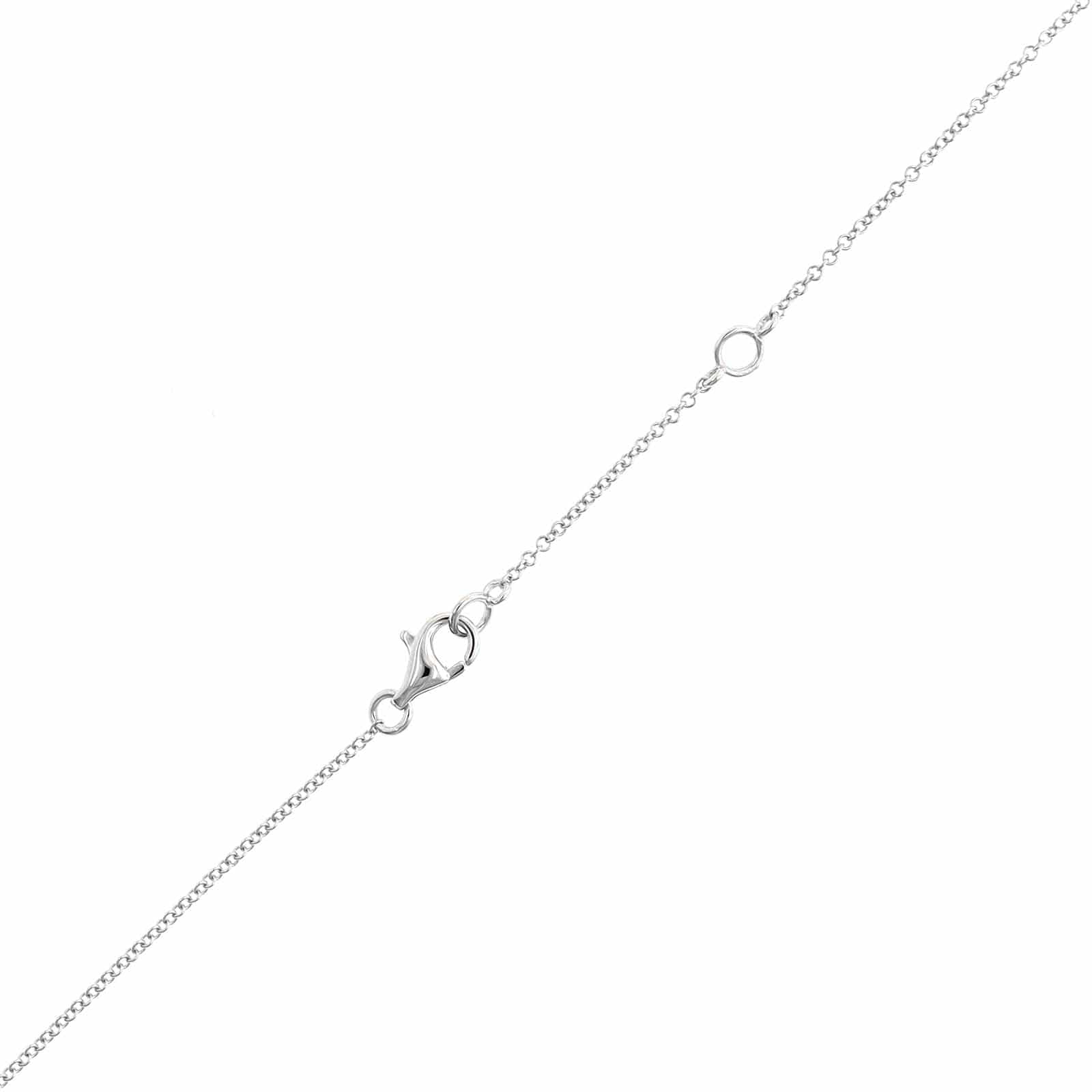 14K White Gold Diamond Cluster Pendant Necklace - Image 3