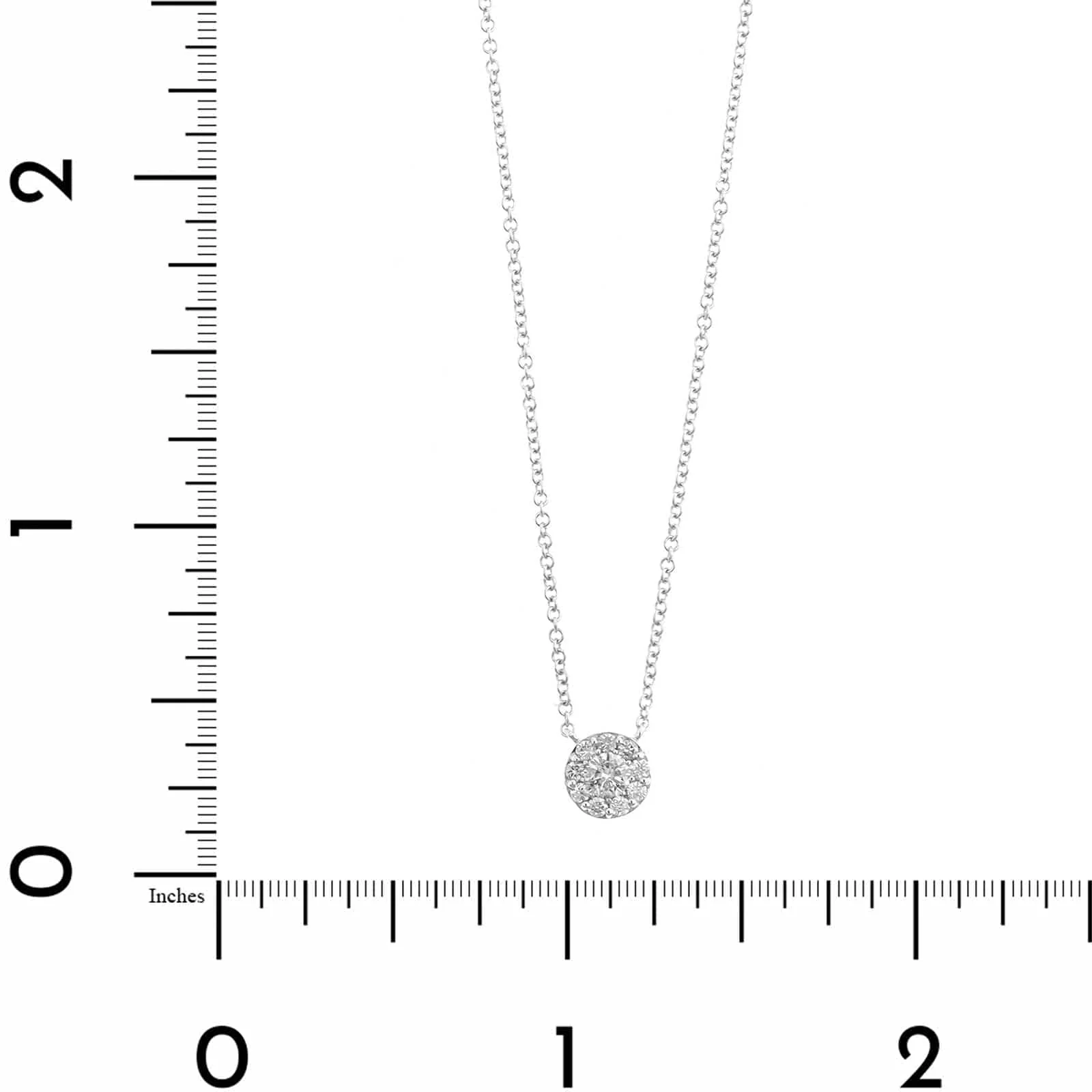 14K White Gold Diamond Cluster Pendant Necklace - Image 4