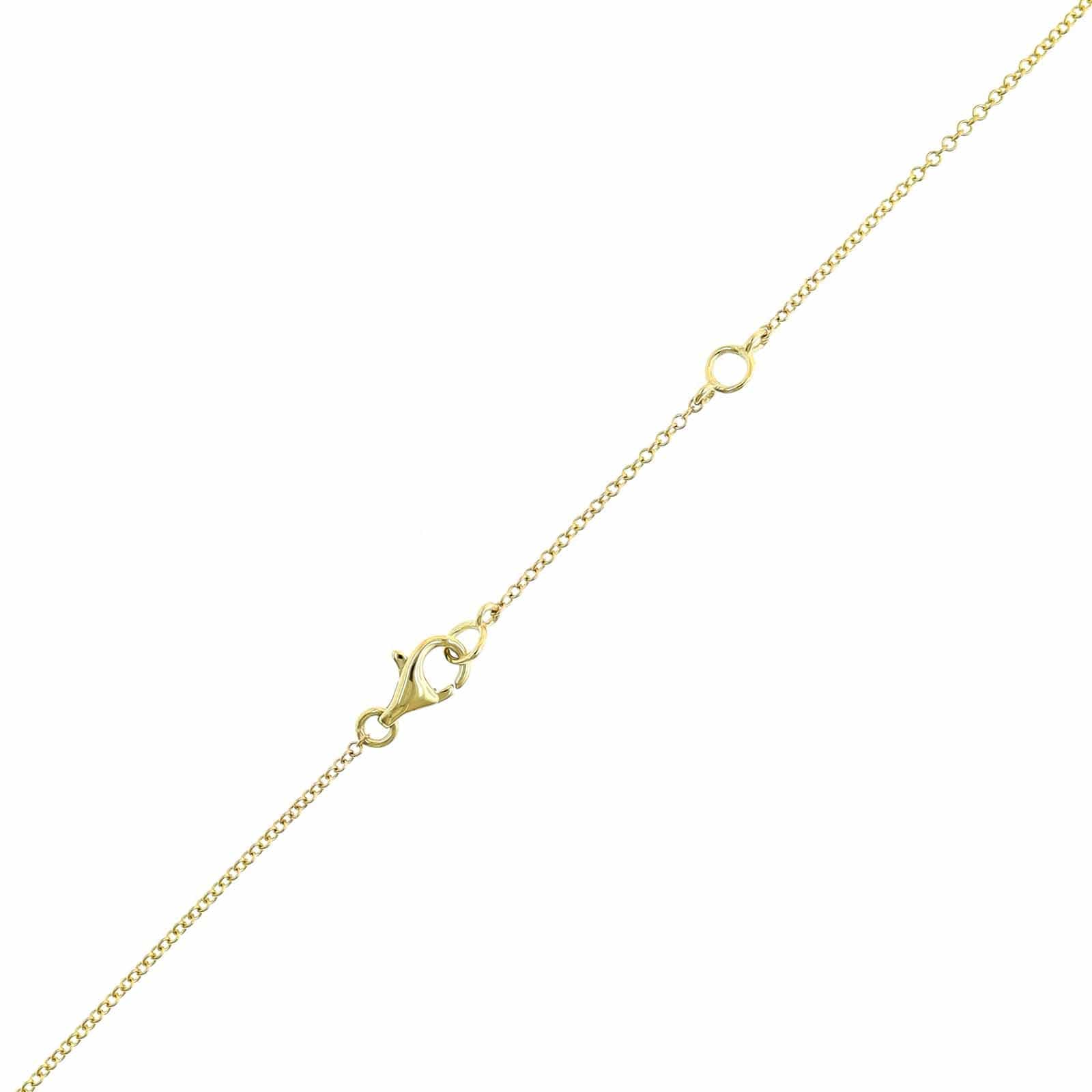 14K Yellow Gold Diamond Cluster Pendant Necklace - Image 3