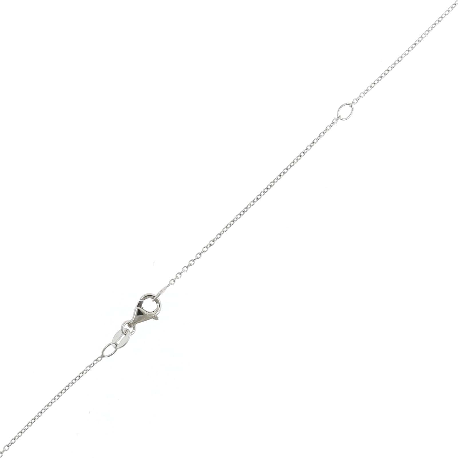 14K White Gold 4 Stone Diamond Cluster Pendant Necklace - Image 3