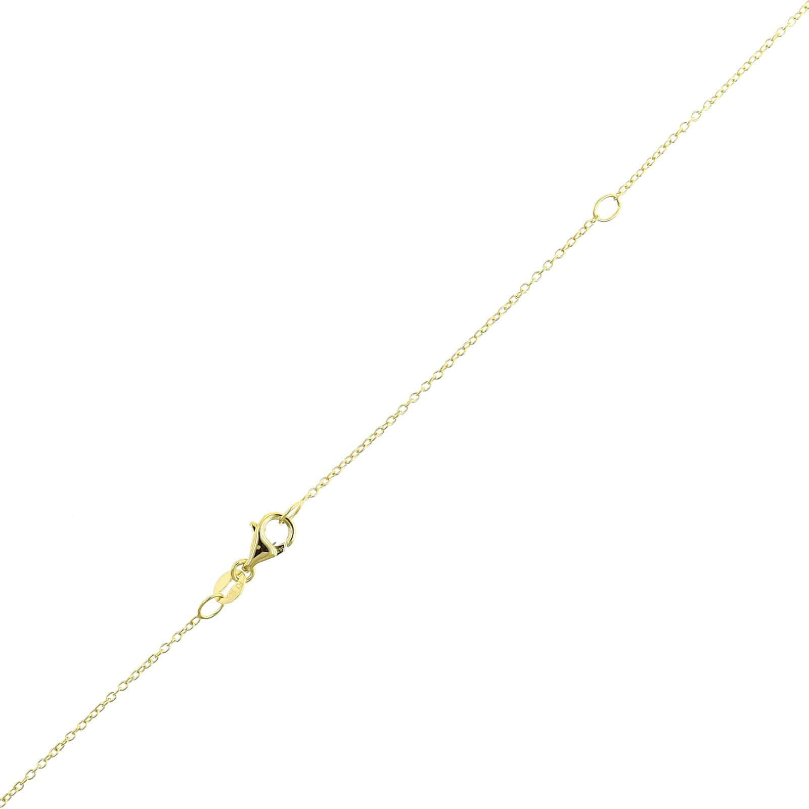 14K Yellow Gold 4 Stone Diamond Cluster Pendant Necklace - Image 3