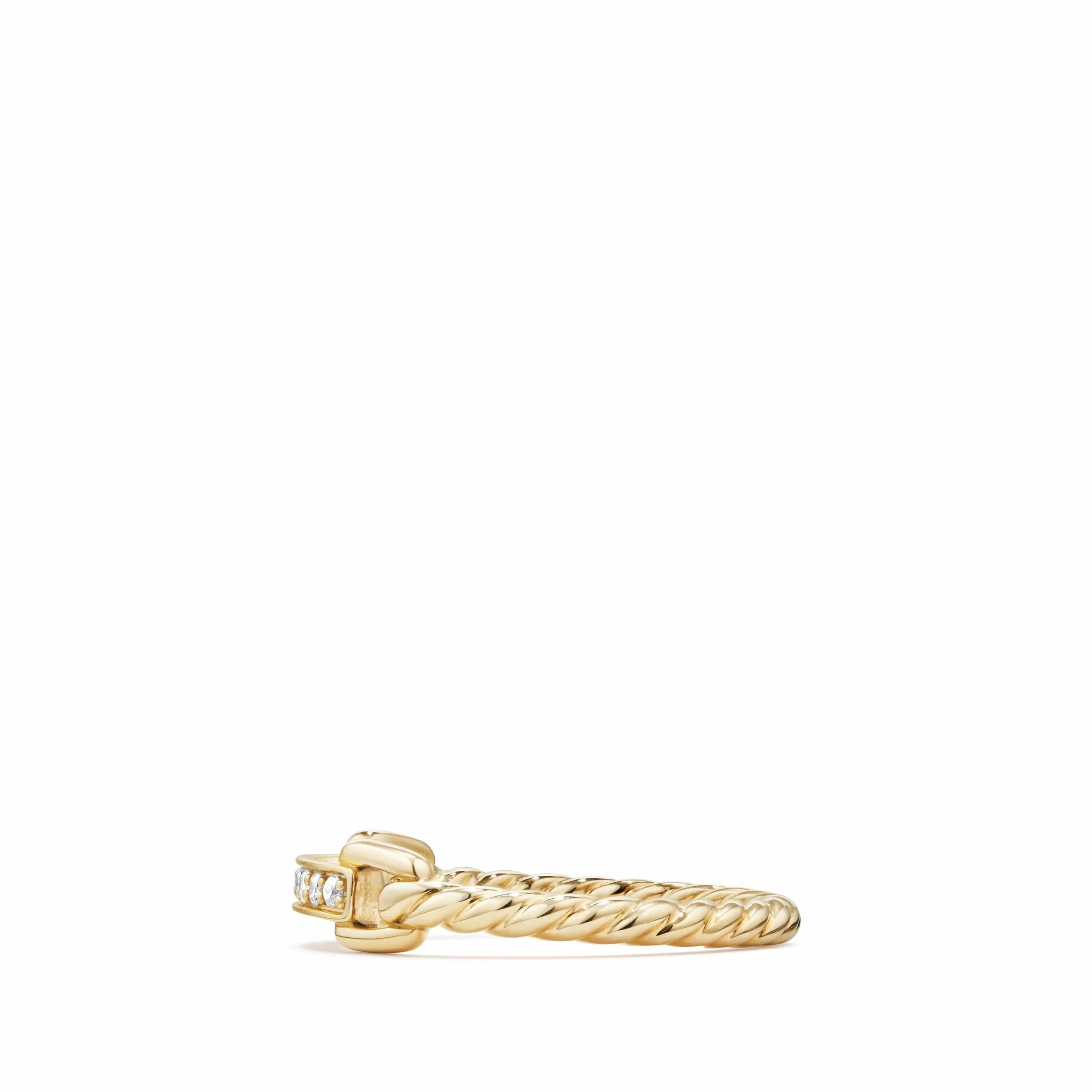 Petite Pavé Ring with Diamonds in 18K Gold - Image 3