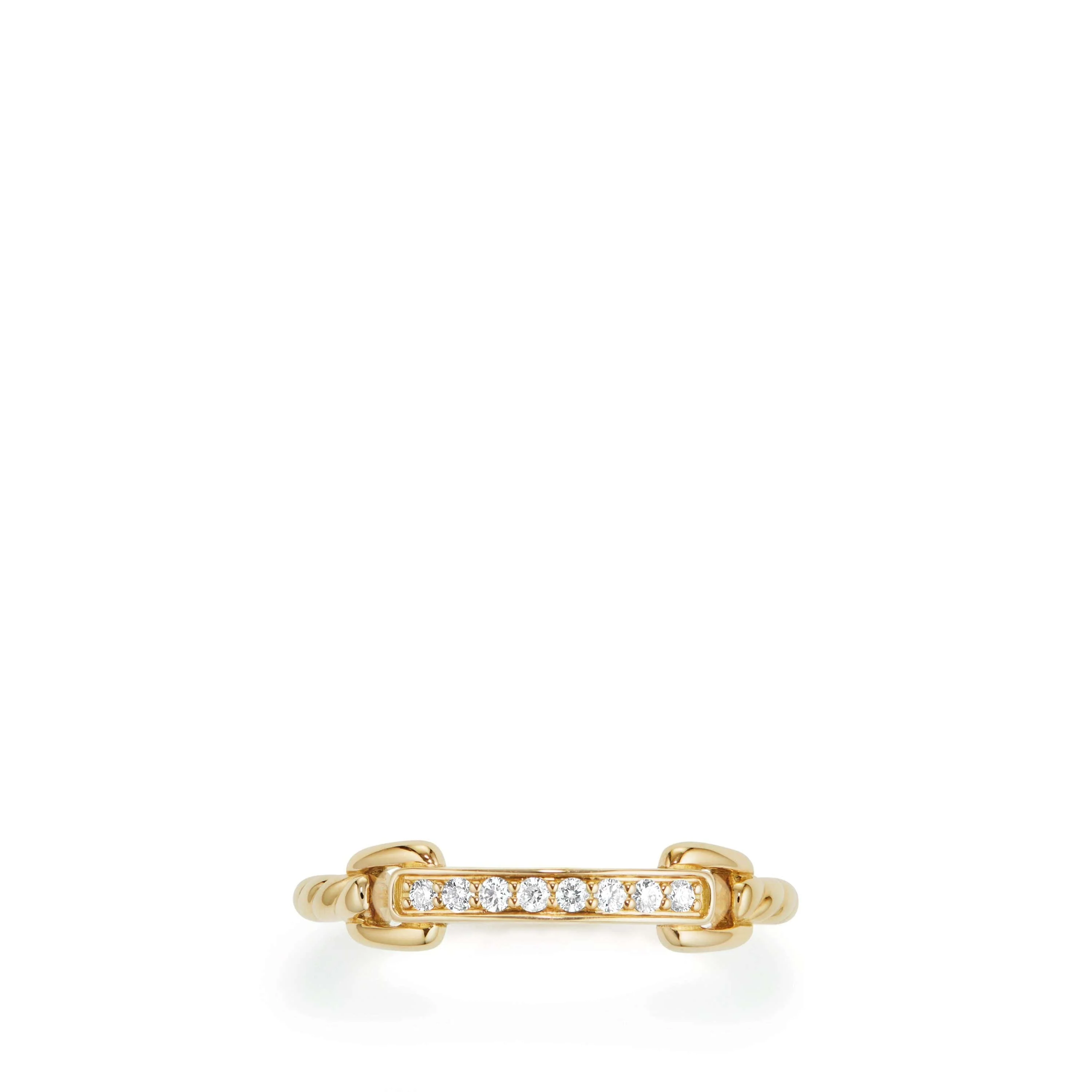 Petite Pavé Ring with Diamonds in 18K Gold - Image 4