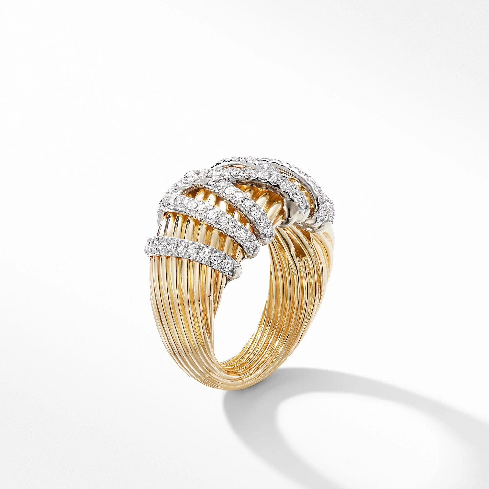 Helena Dome Ring in 18K Yellow Gold with Diamonds - Image 4
