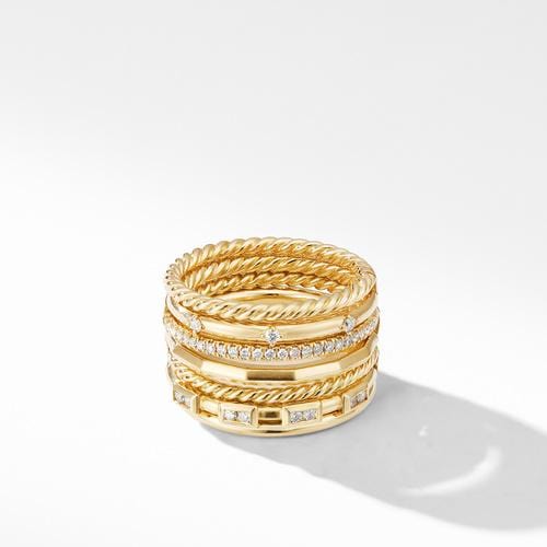 Stax Cable and Pavé Ring in 18K Yellow Gold - Image 2