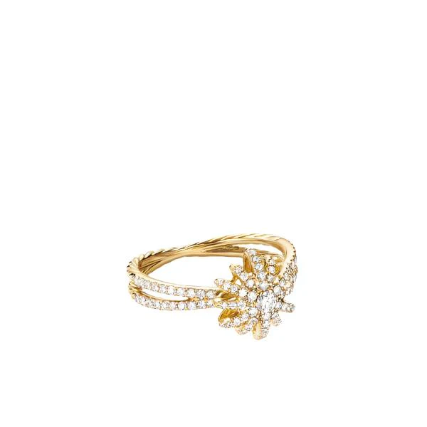 Starburst Ring in 18K Yellow Gold with Pavé Diamonds