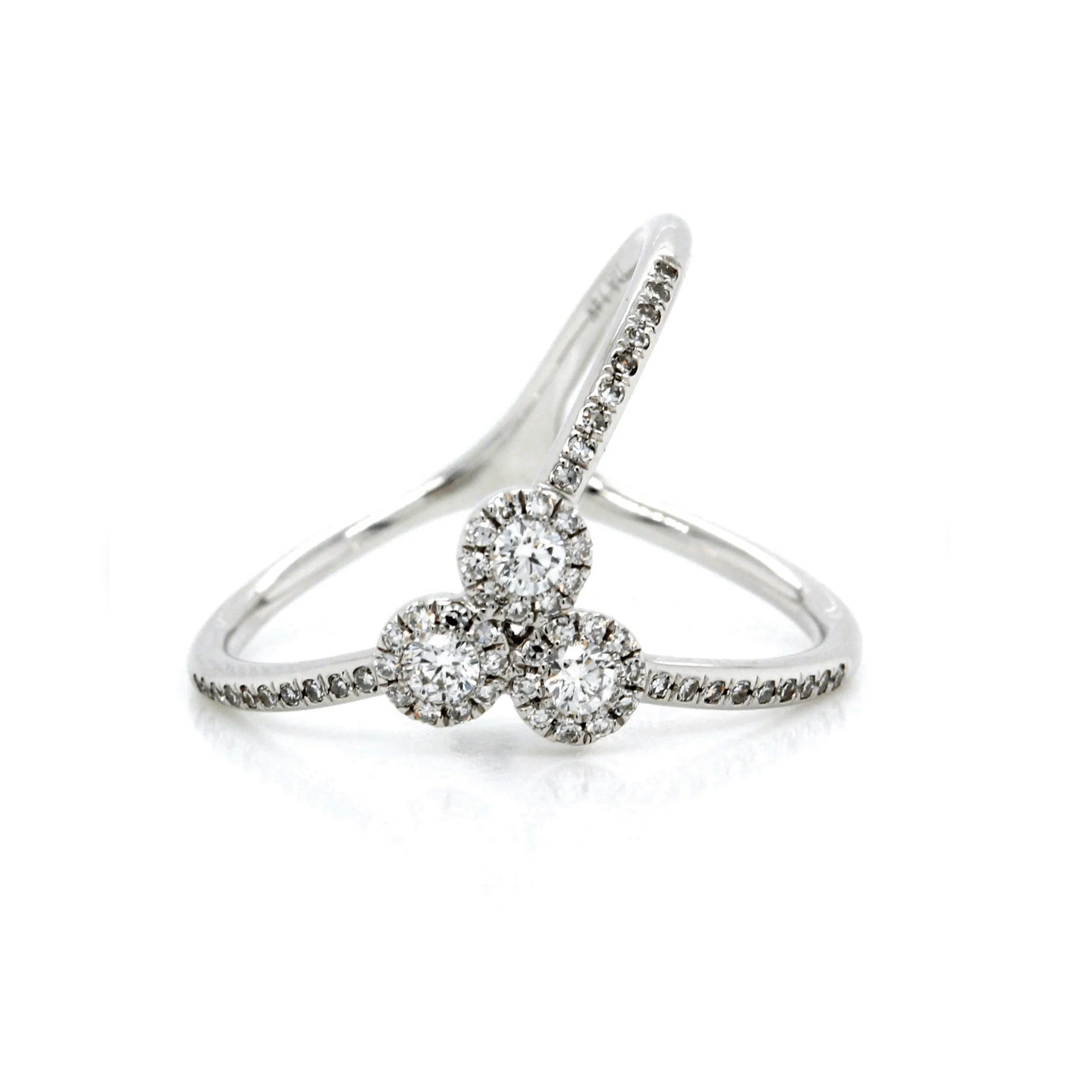 14K White Gold Diamond "X" Ring