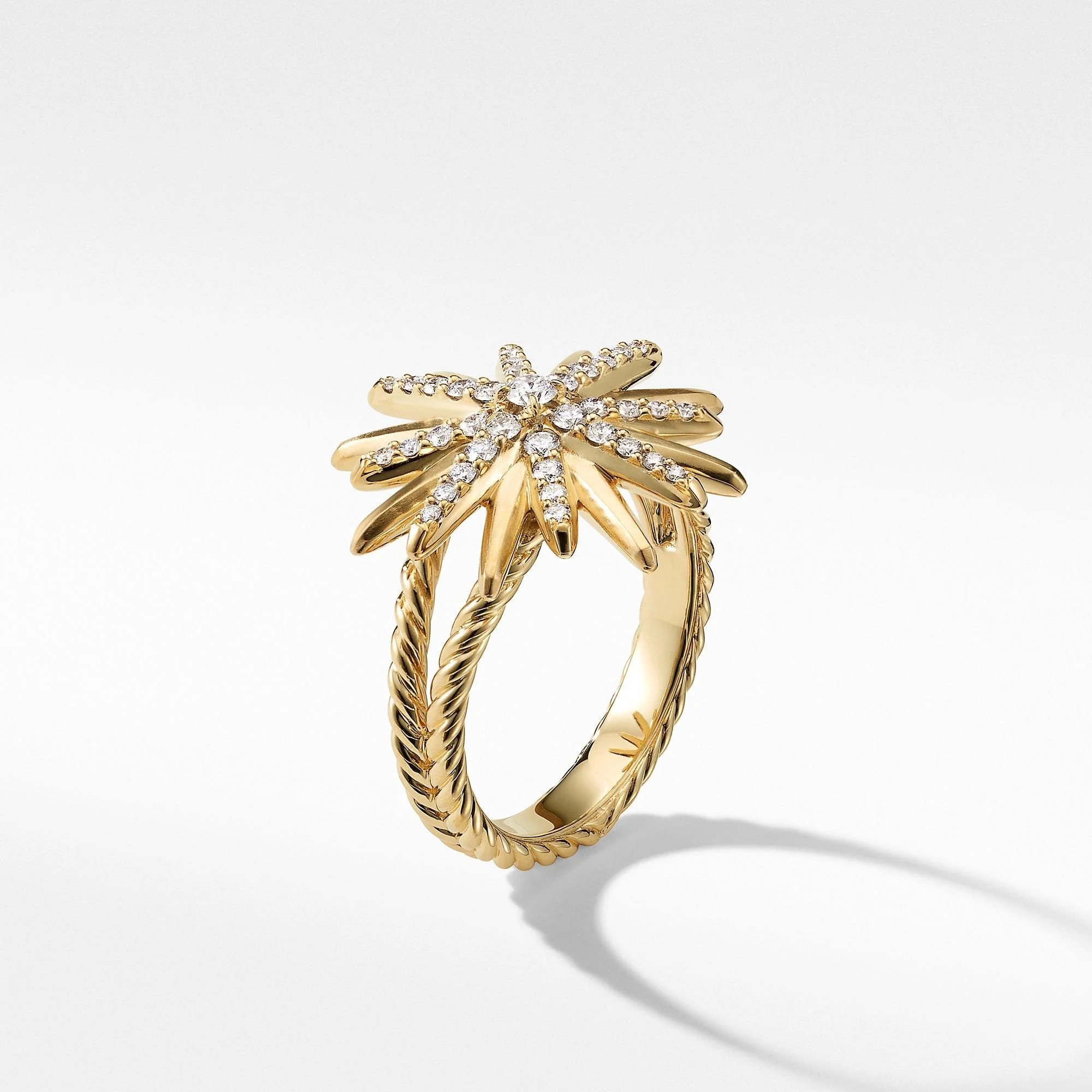 Starburst Ring in 18K Yellow Gold with Pavé Diamonds - Image 3