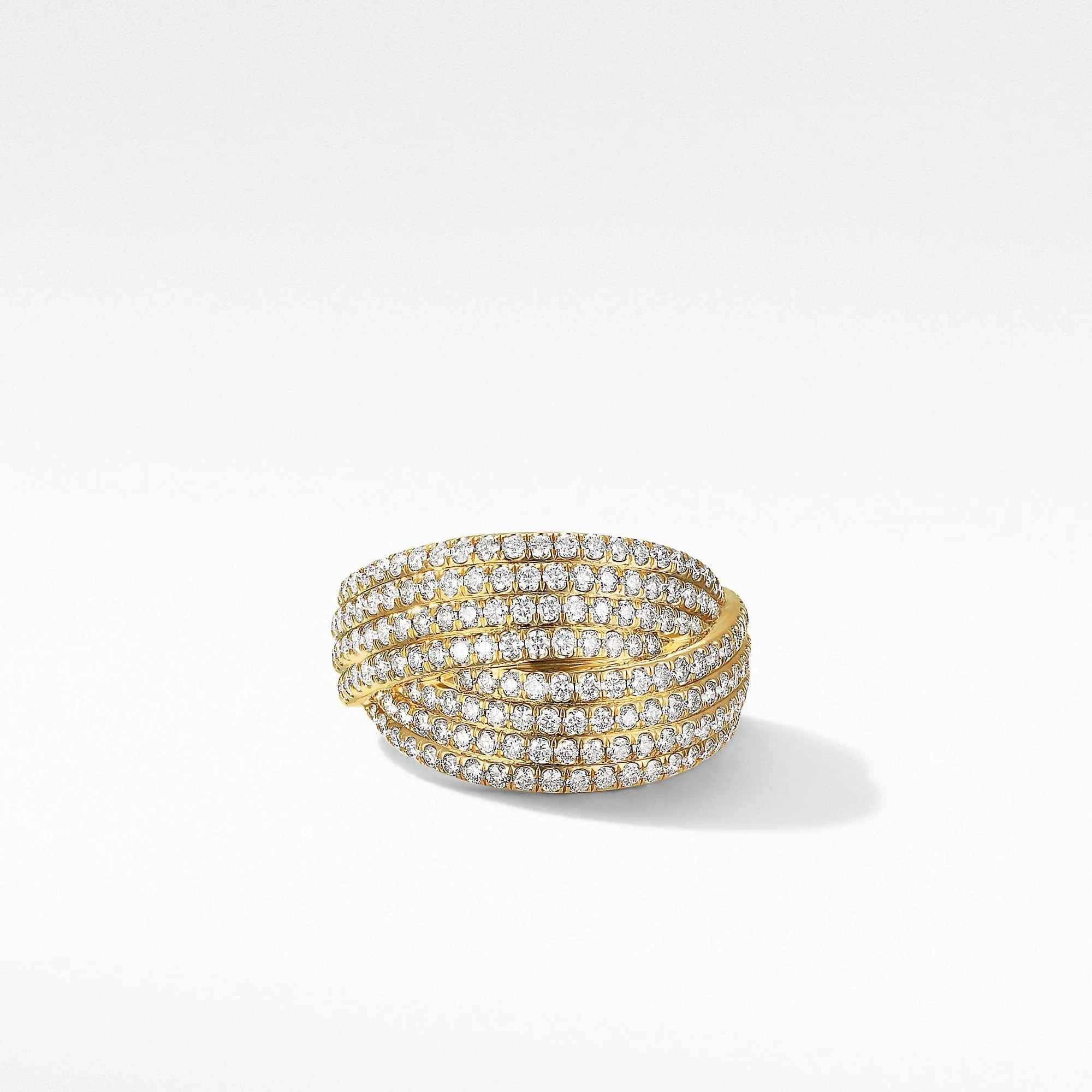 DY Origami Ring in 18K Yellow Gold with Pavé Diamonds - Image 2