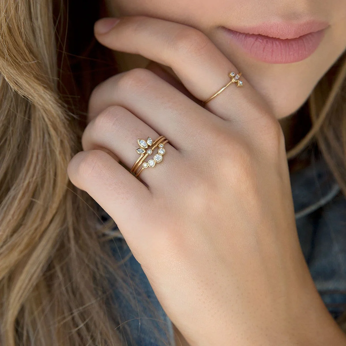 Zoe Chicco 14K Yellow Gold Graduating Marquise Diamond Ring - Image 2