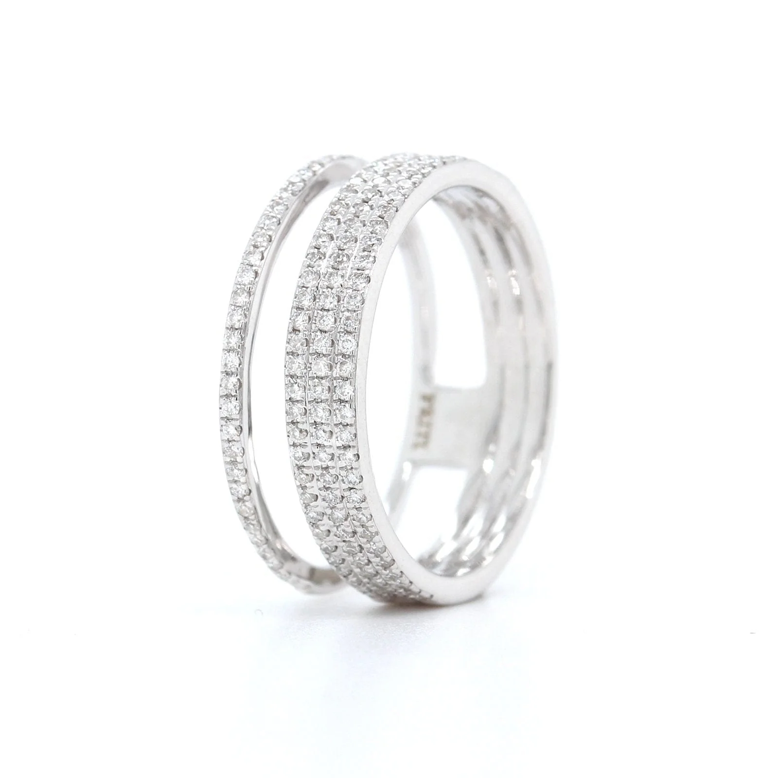 18K White Gold Diamond Stack Ring - Image 2