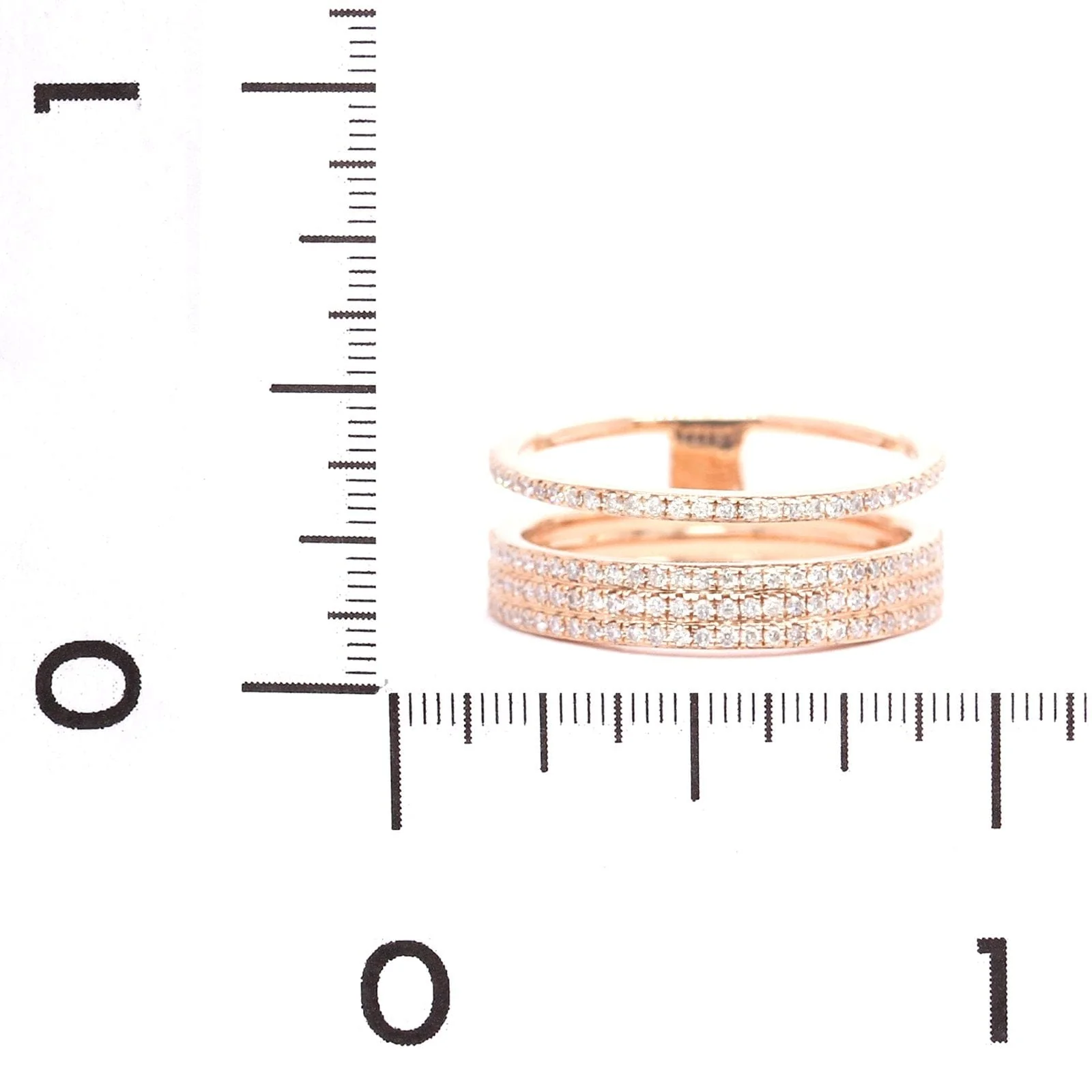 18K Rose Gold Diamond Stack Ring - Image 3