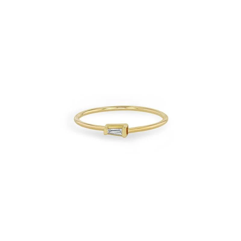 14K Yellow Gold Tapered Baguette Diamond Ring