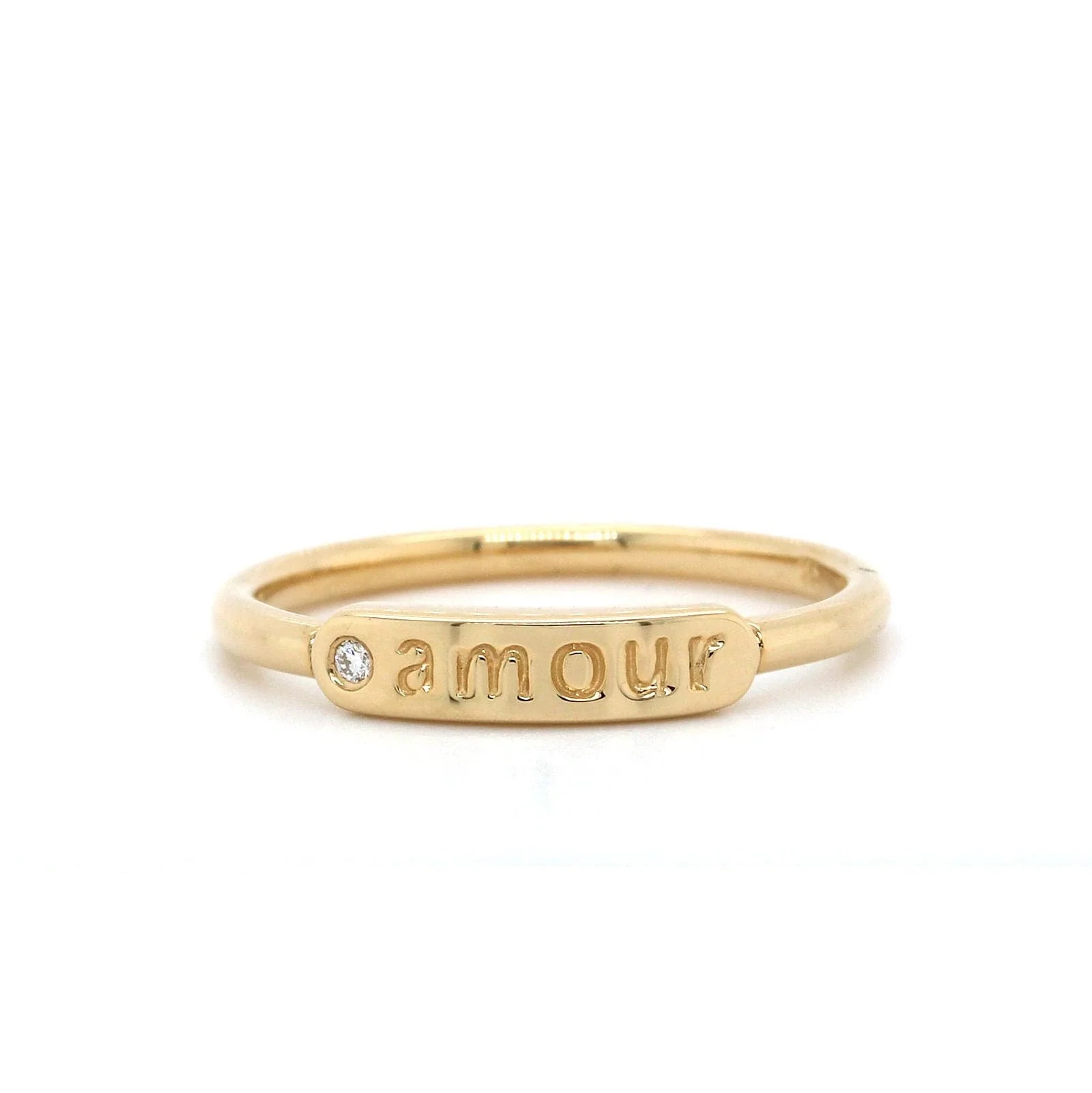 Personalized Twiggy Diamond Bar Ring