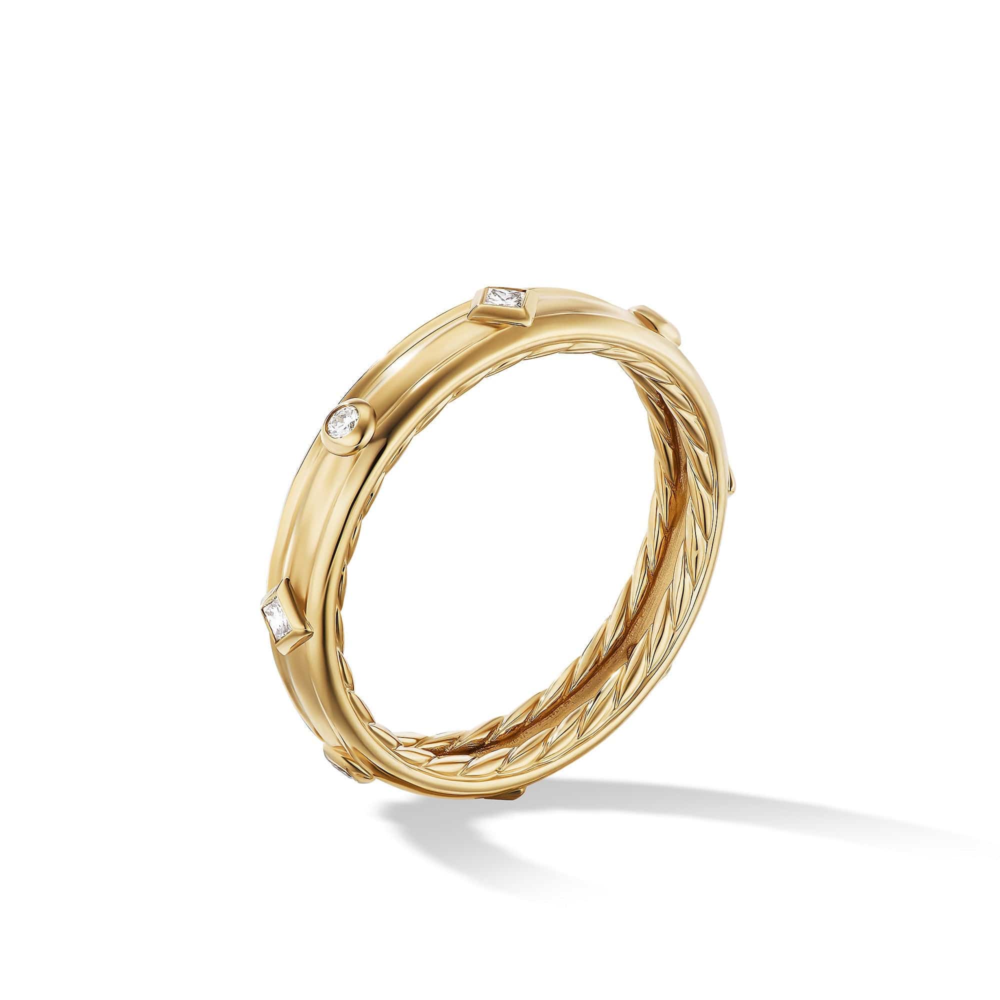 Modern Renaissance Ring in 18K Yellow Gold with Diamonds - Image 2