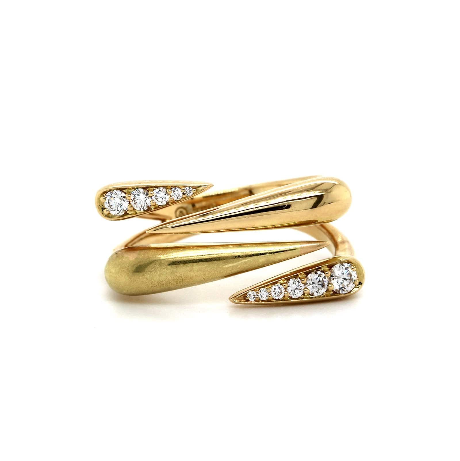 Etho Maria 18K Yellow Gold Pave Diamond Open Ring