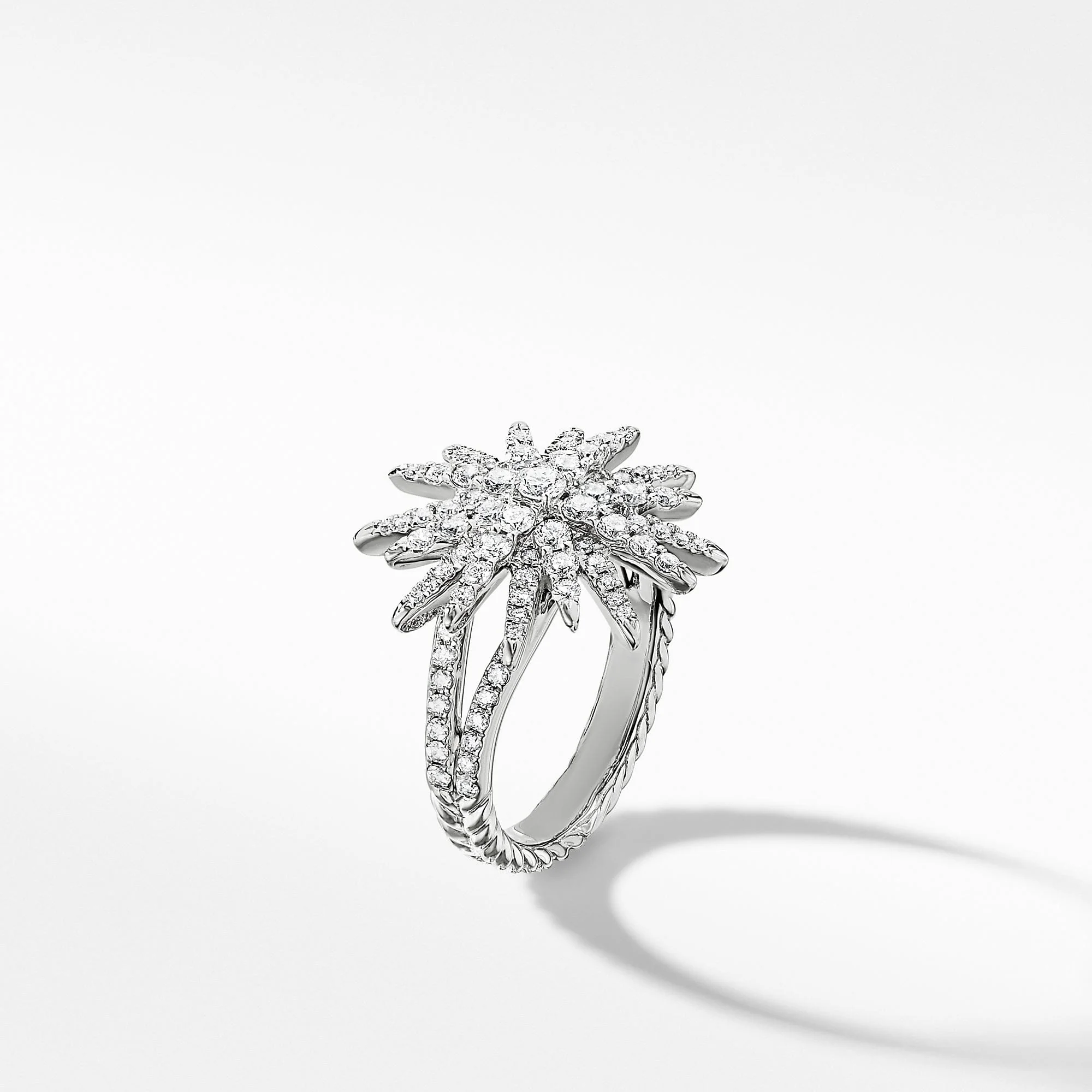 Starburst Ring in 18K White Gold with Full Pavé Diamonds - Image 4