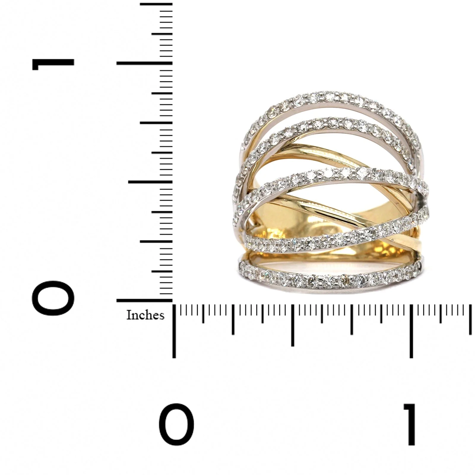 14K White Gold Crossover Diamond Ring - Image 3