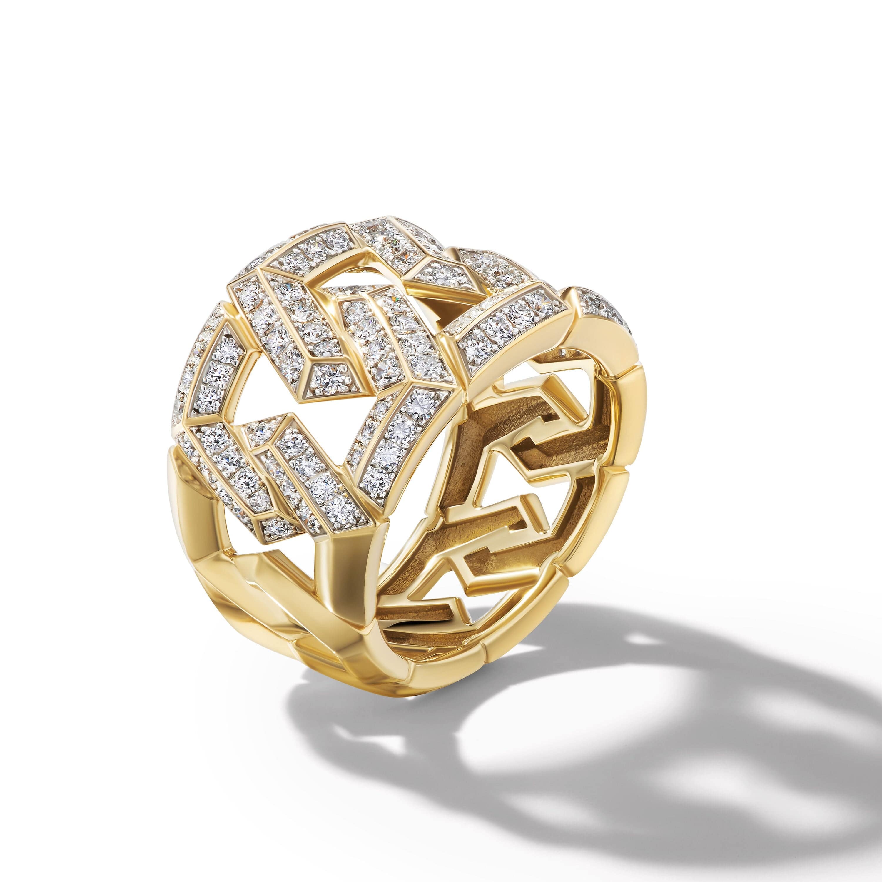Carlyle Ring in 18K Yellow Gold with Pavé Diamonds - Image 2