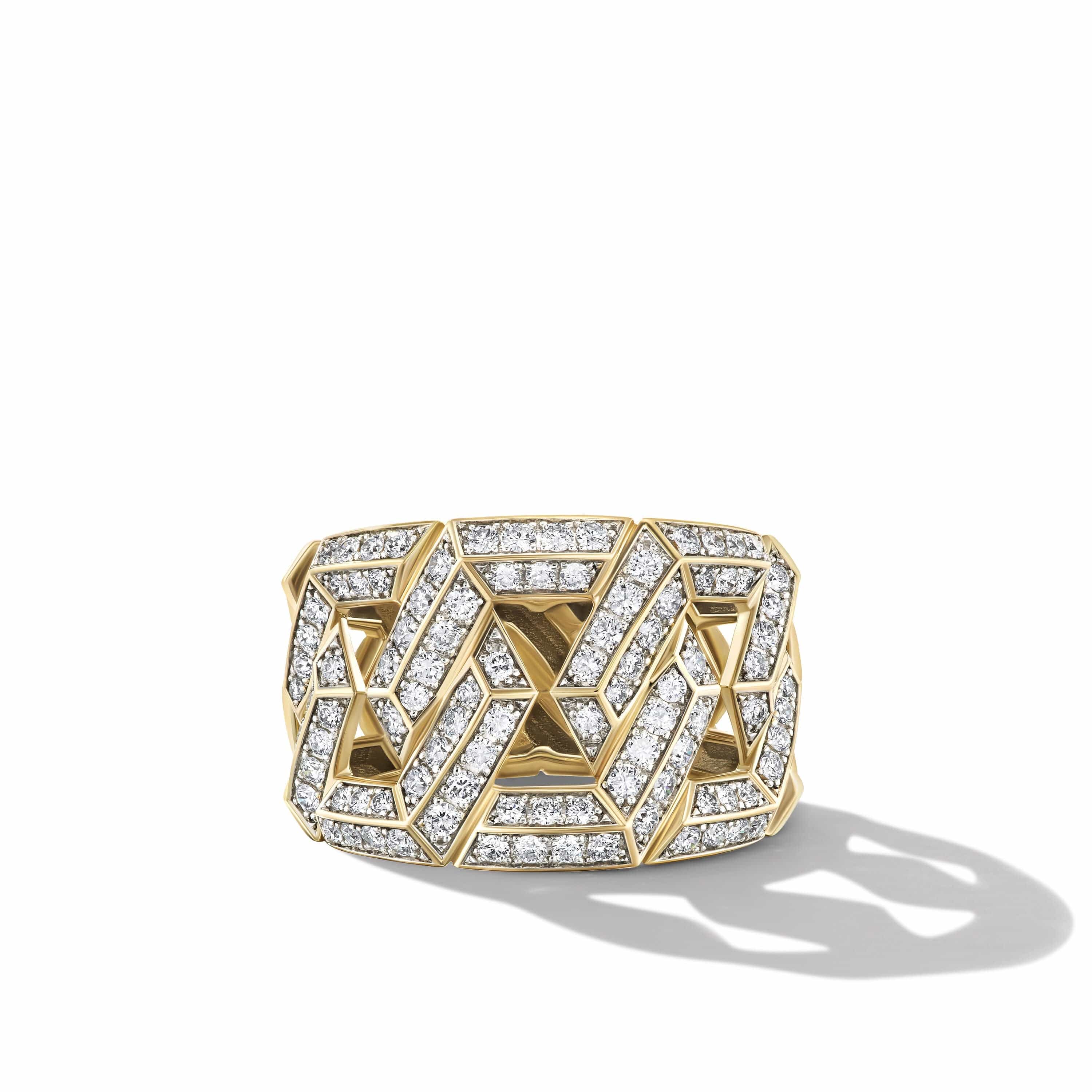 Carlyle Ring in 18K Yellow Gold with Pavé Diamonds - Image 3