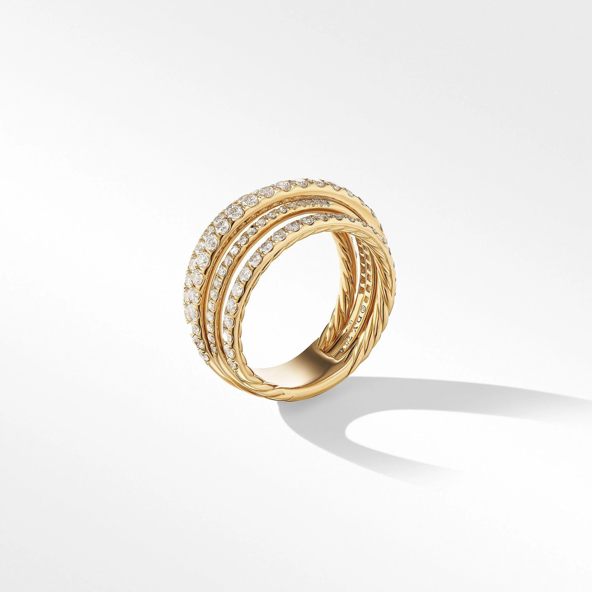 Pavé Crossover Ring in 18K Yellow Gold with Diamonds - Image 2