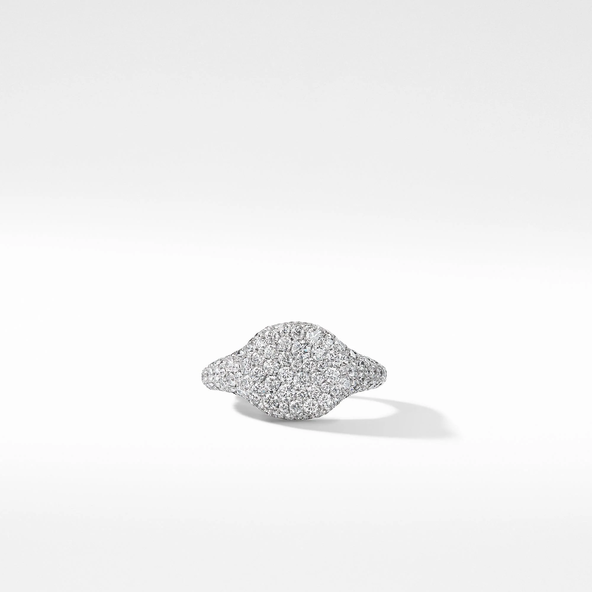 DY Pavé Pinky Ring in 18K White Gold with Diamonds - Image 3